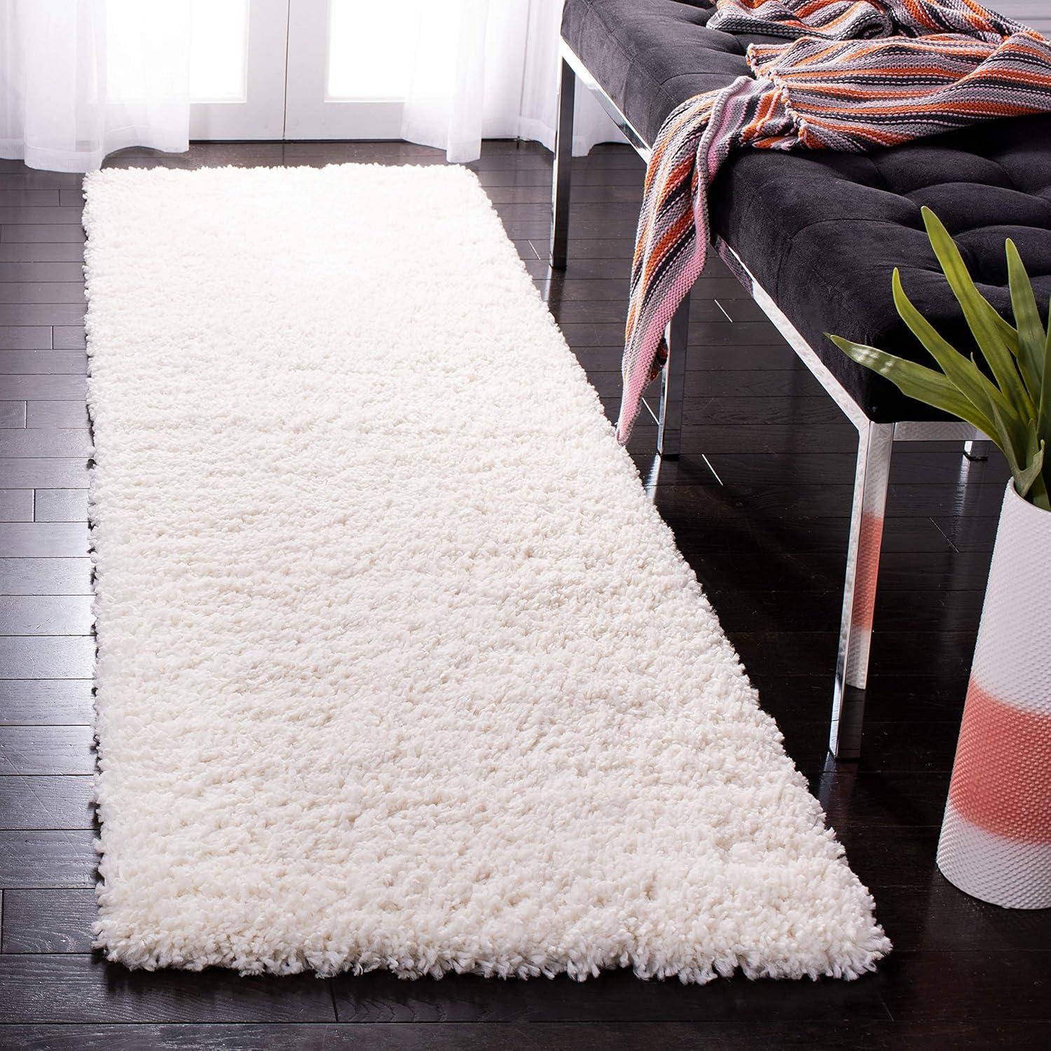 image:imageSAFAVIEH Area Rug 8x10 Fontana Shag Collection Large Grey Solid Pattern NonShedding amp Easy Cleaning Ultra Plush Thick Pile Ideal for Living Room Bedroom Dining Space FNT800FIvory