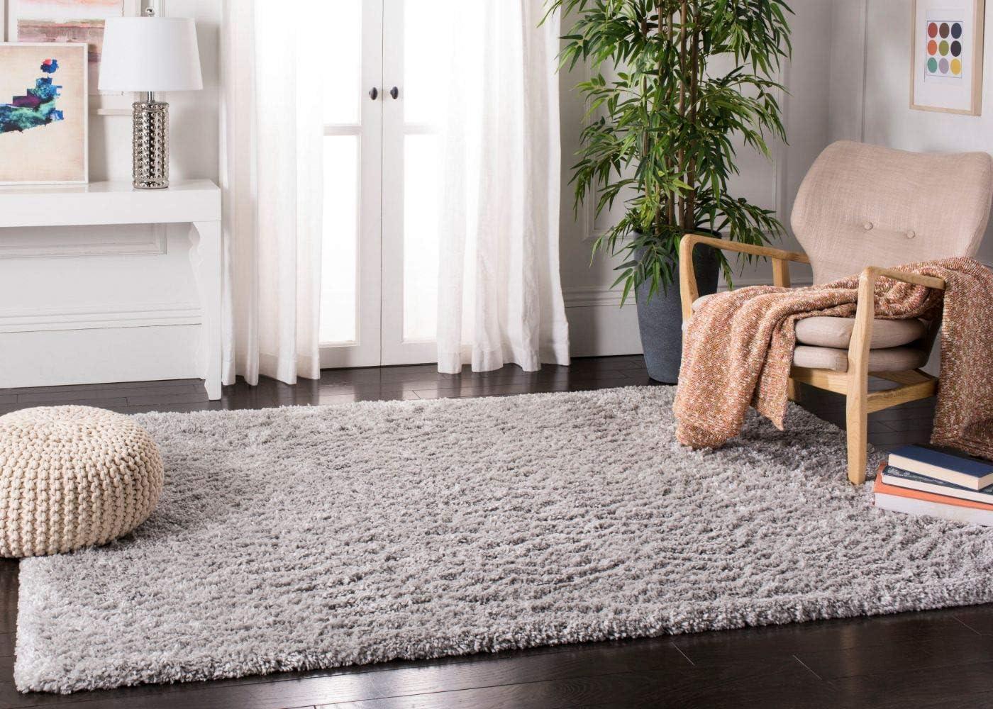 image:imageSAFAVIEH Area Rug 8x10 Fontana Shag Collection Large Grey Solid Pattern NonShedding amp Easy Cleaning Ultra Plush Thick Pile Ideal for Living Room Bedroom Dining Space FNT800FGrey