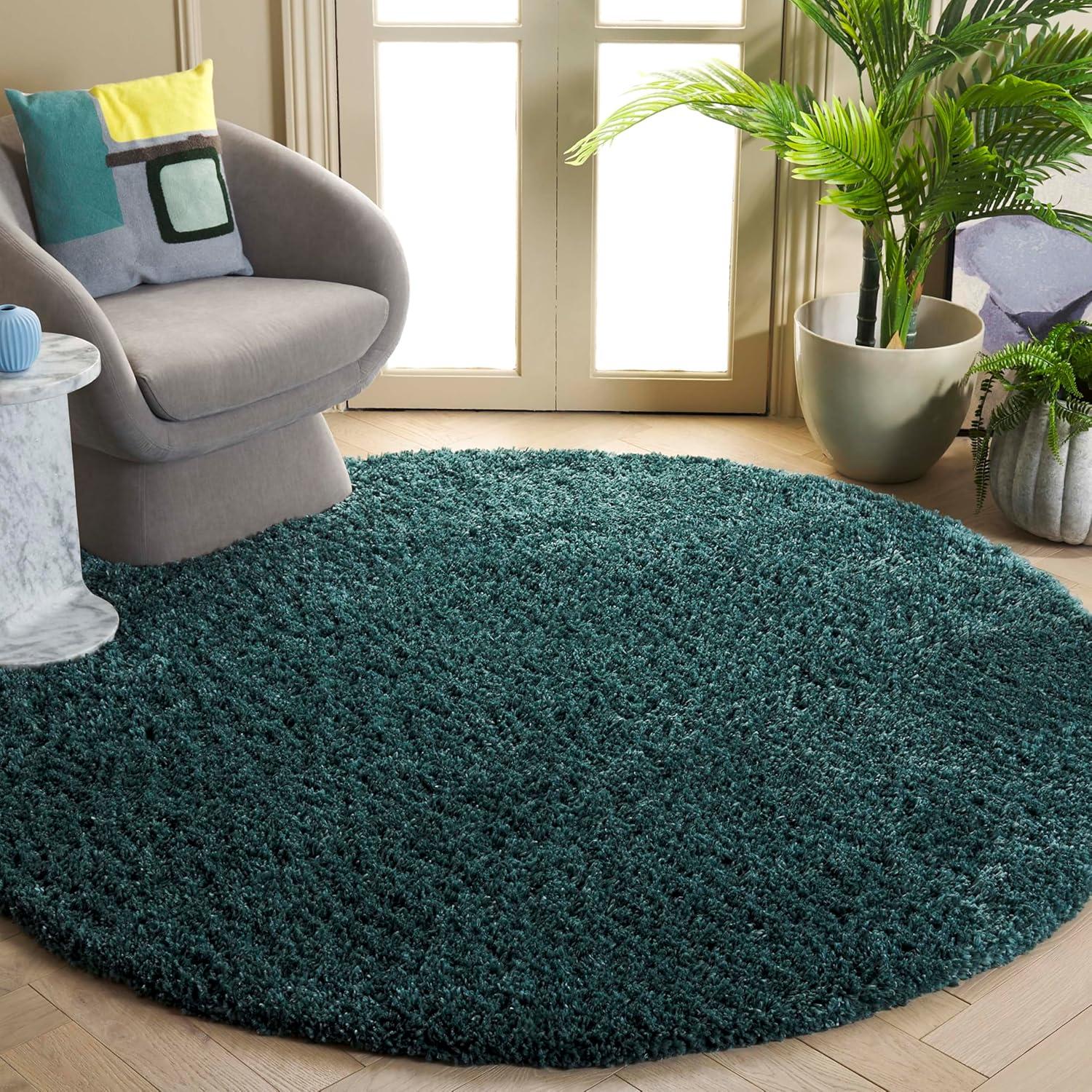image:imageSAFAVIEH Area Rug 8x10 Fontana Shag Collection Large Grey Solid Pattern NonShedding amp Easy Cleaning Ultra Plush Thick Pile Ideal for Living Room Bedroom Dining Space FNT800FDark Green