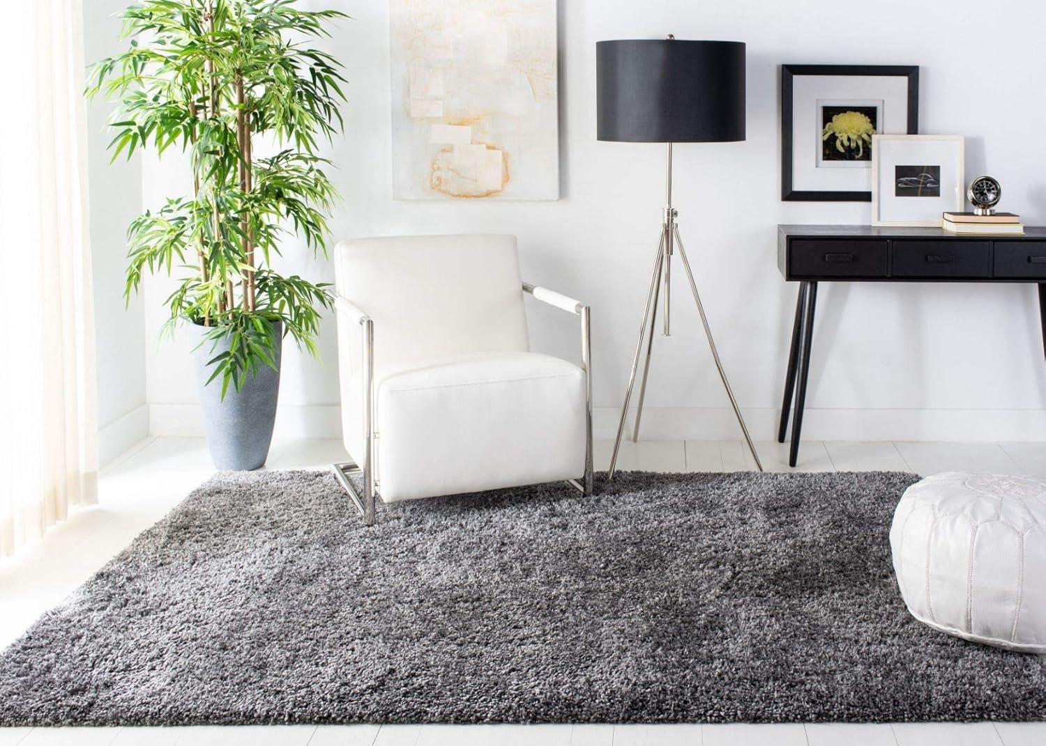 image:imageSAFAVIEH Area Rug 8x10 Fontana Shag Collection Large Grey Solid Pattern NonShedding amp Easy Cleaning Ultra Plush Thick Pile Ideal for Living Room Bedroom Dining Space FNT800FSilver