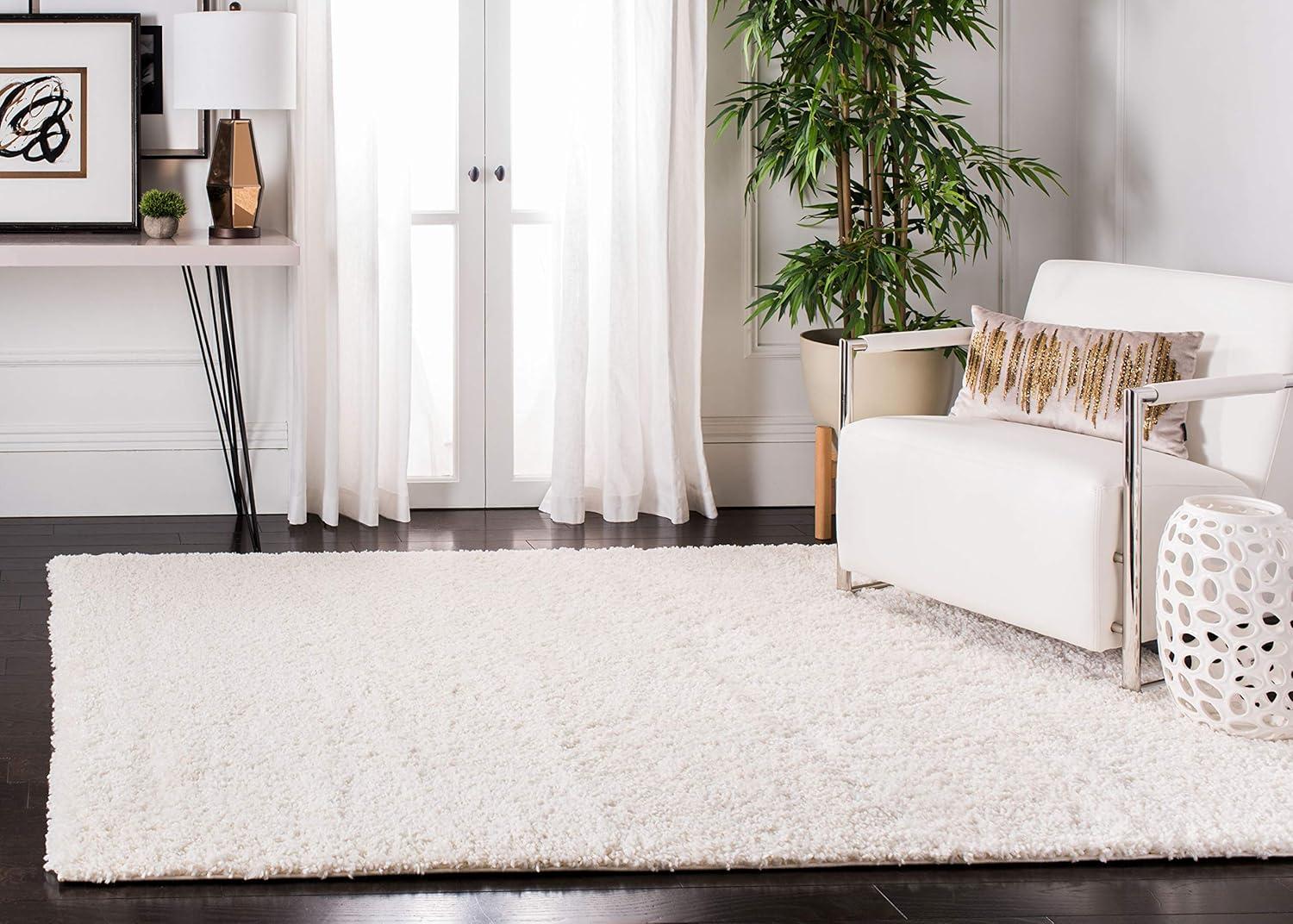 image:imageSAFAVIEH Area Rug 8x10 Fontana Shag Collection Large Grey Solid Pattern NonShedding amp Easy Cleaning Ultra Plush Thick Pile Ideal for Living Room Bedroom Dining Space FNT800FIvory