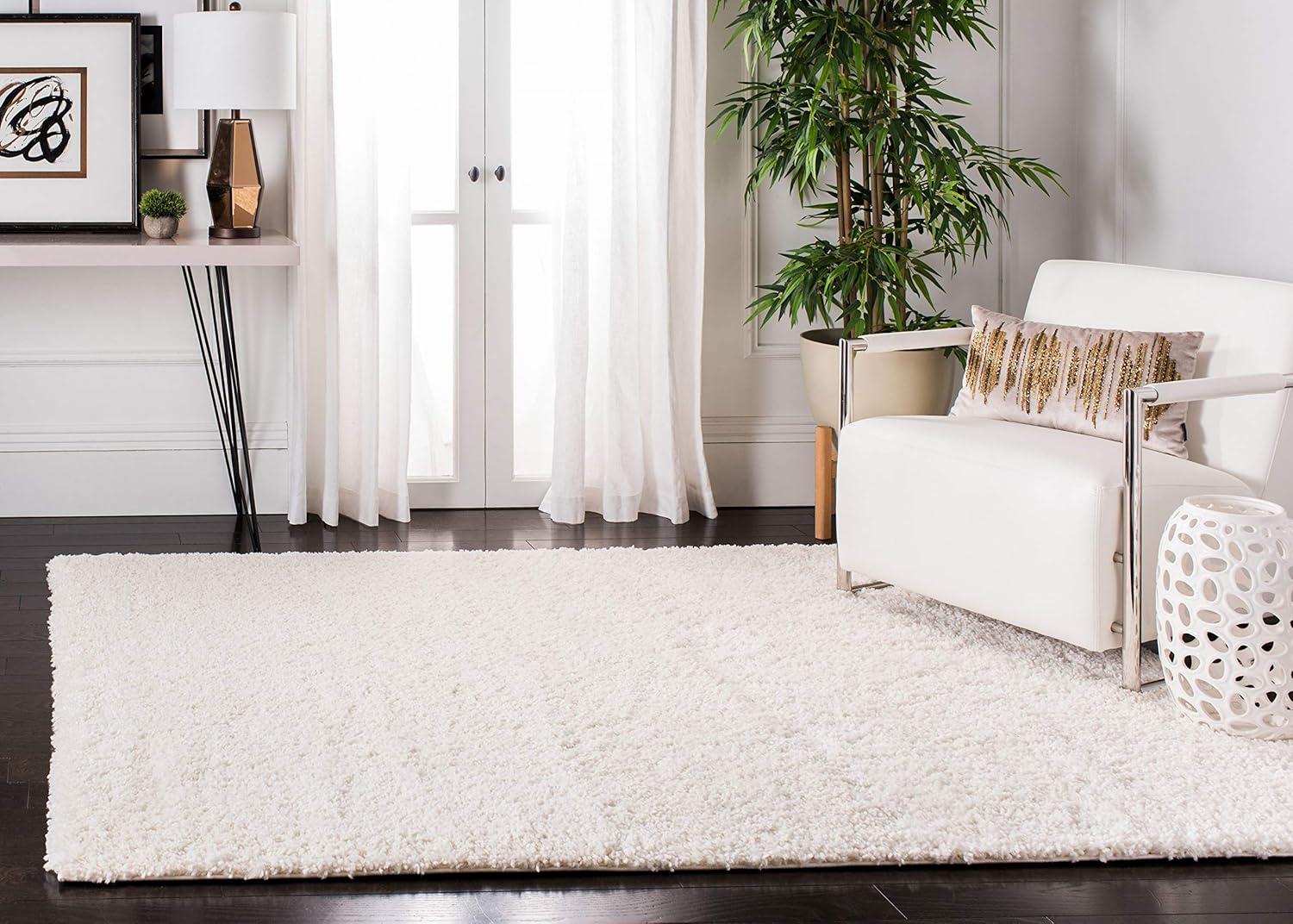 image:imageSAFAVIEH Area Rug 8x10 Fontana Shag Collection Large Grey Solid Pattern NonShedding amp Easy Cleaning Ultra Plush Thick Pile Ideal for Living Room Bedroom Dining Space FNT800FIvory