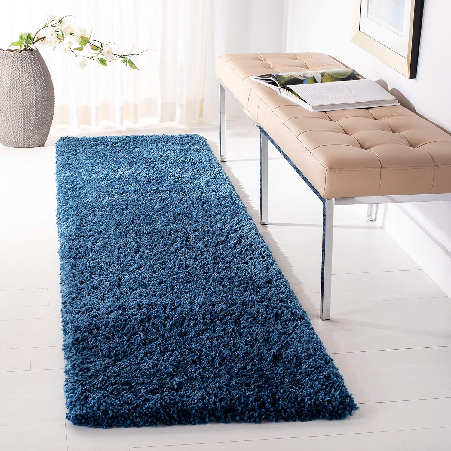 image:imageSAFAVIEH Area Rug 8x10 Fontana Shag Collection Large Grey Solid Pattern NonShedding amp Easy Cleaning Ultra Plush Thick Pile Ideal for Living Room Bedroom Dining Space FNT800FBlue