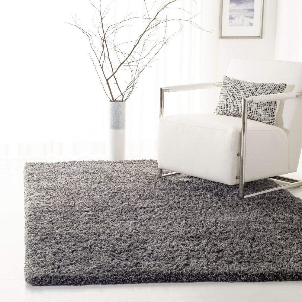 image:imageSAFAVIEH Area Rug 8x10 Fontana Shag Collection Large Grey Solid Pattern NonShedding amp Easy Cleaning Ultra Plush Thick Pile Ideal for Living Room Bedroom Dining Space FNT800FSilver