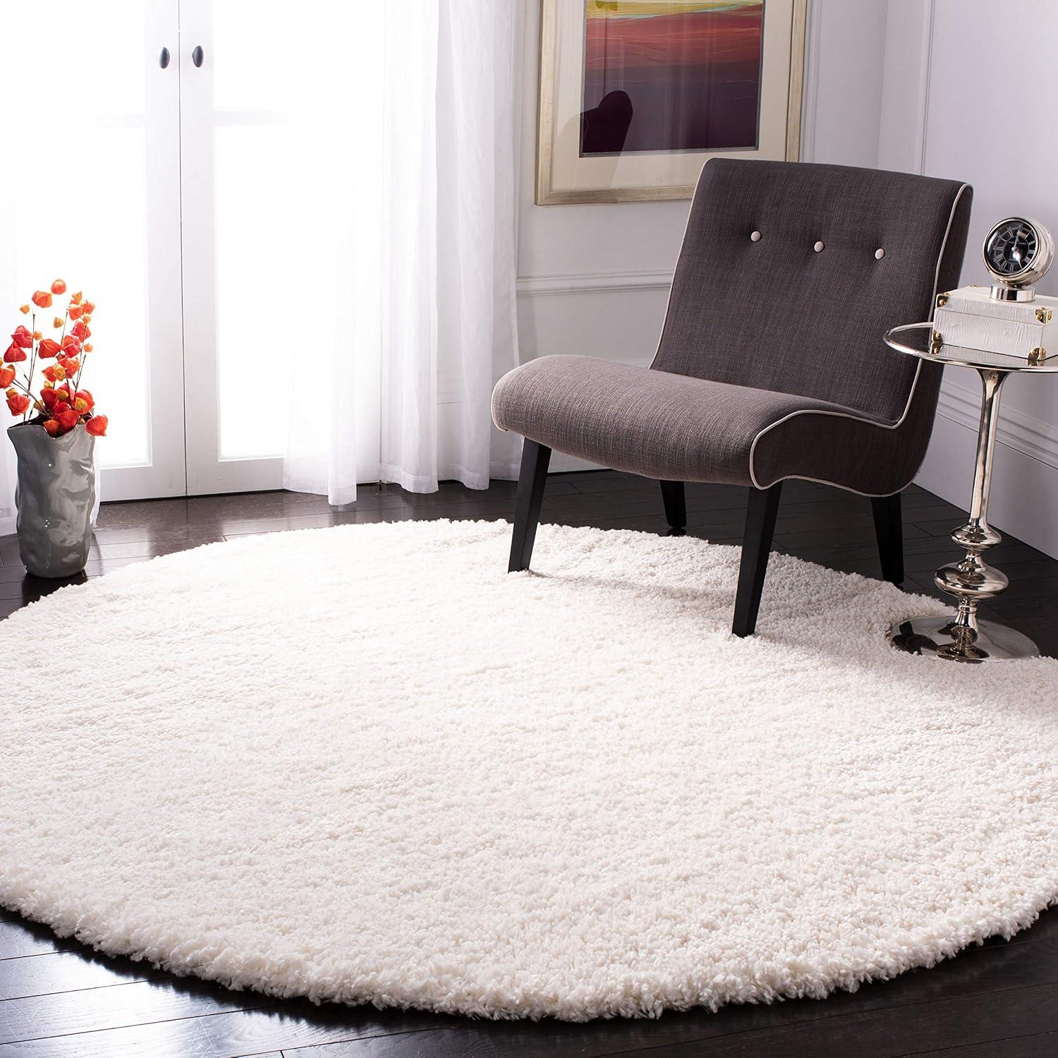 image:imageSAFAVIEH Area Rug 8x10 Fontana Shag Collection Large Grey Solid Pattern NonShedding amp Easy Cleaning Ultra Plush Thick Pile Ideal for Living Room Bedroom Dining Space FNT800FIvory