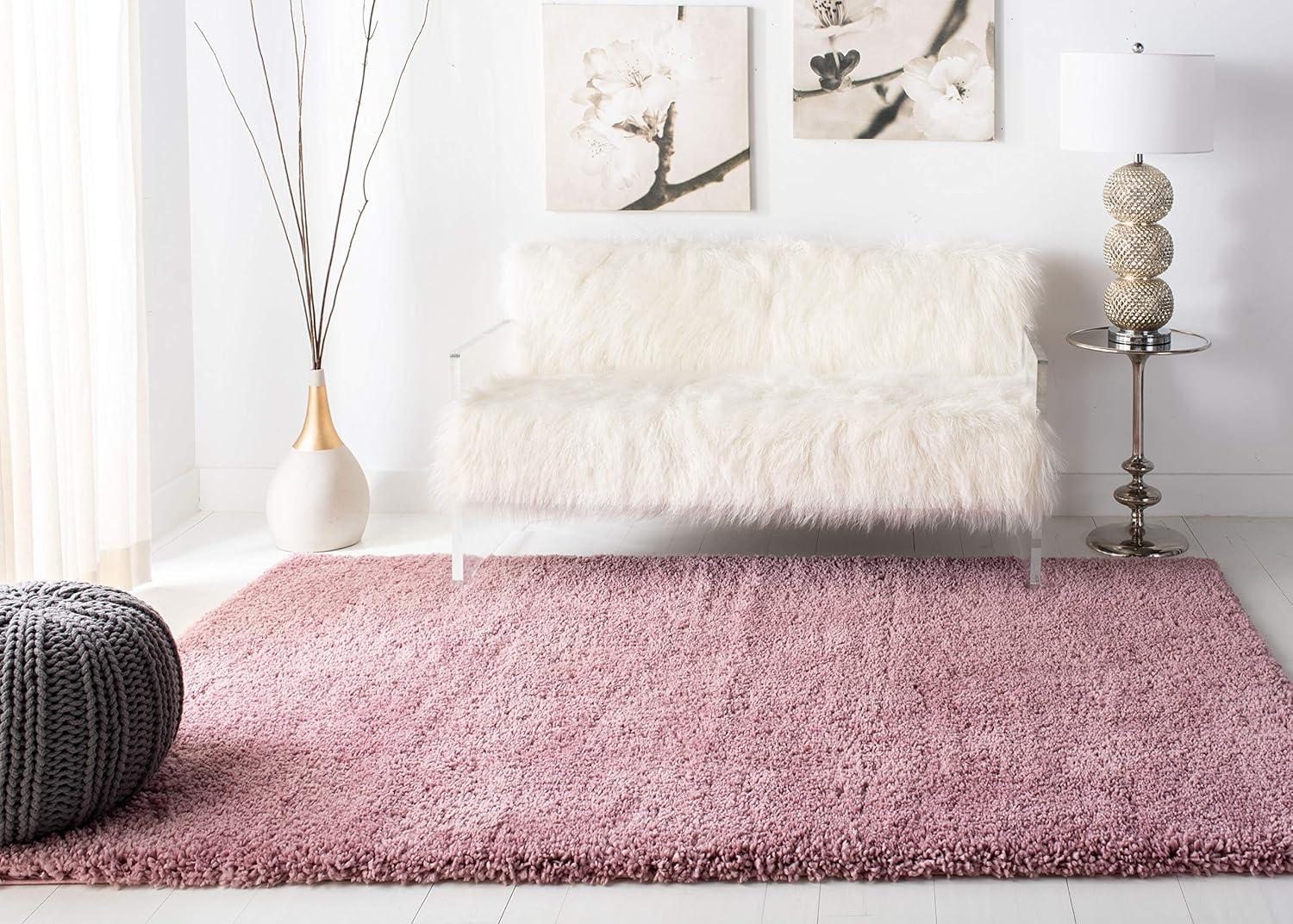 image:imageSAFAVIEH Area Rug 8x10 Fontana Shag Collection Large Grey Solid Pattern NonShedding amp Easy Cleaning Ultra Plush Thick Pile Ideal for Living Room Bedroom Dining Space FNT800FPink
