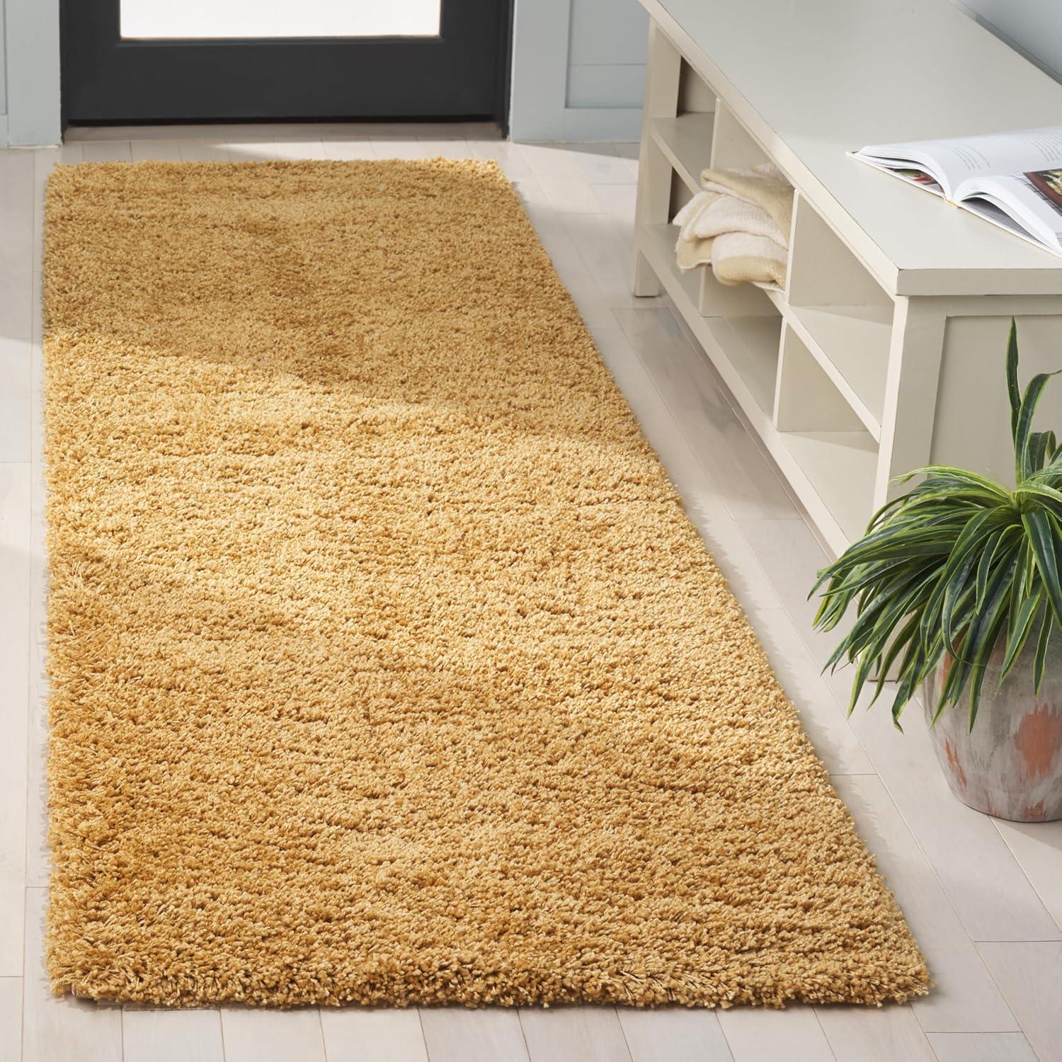 image:imageSAFAVIEH Area Rug 8x10 Hudson Shag Collection Large Green NonShedding amp Easy Cleaning Ultra Plush Thick Pile Ideal for Living Room Bedroom Dining Space SGH220YGold