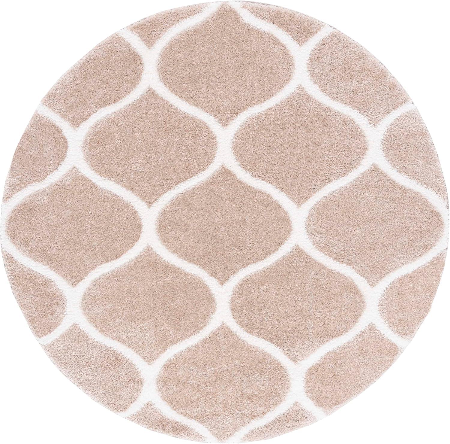 image:imageSAFAVIEH Area Rug 8x10 Tahoe Shag Collection Large Silver amp White Trellis Pattern NonShedding amp Easy Cleaning Plush Thick Pile Ideal for Living Room Bedroom Dining Space THO677GBeigeWhite