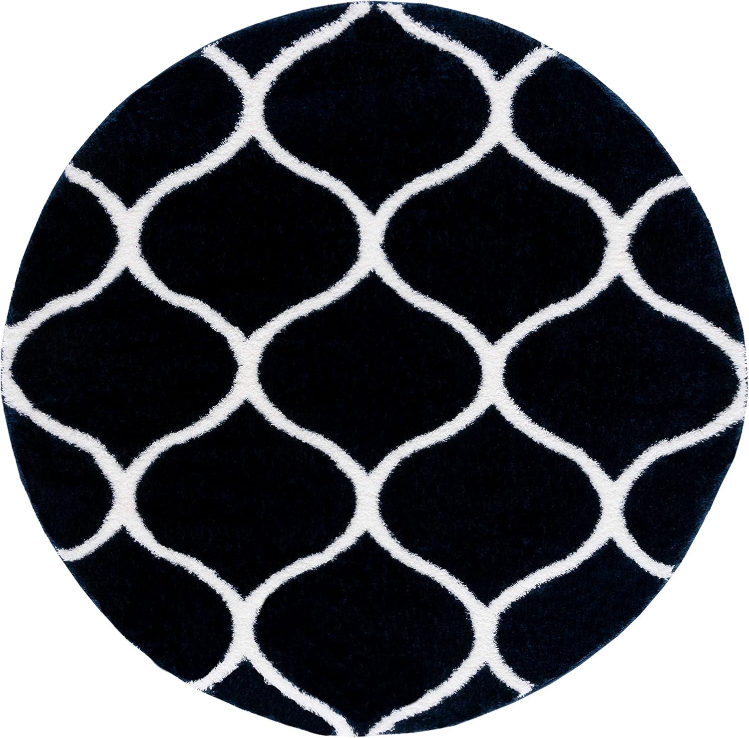 image:imageSAFAVIEH Area Rug 8x10 Tahoe Shag Collection Large Silver amp White Trellis Pattern NonShedding amp Easy Cleaning Plush Thick Pile Ideal for Living Room Bedroom Dining Space THO677GNavyWhite