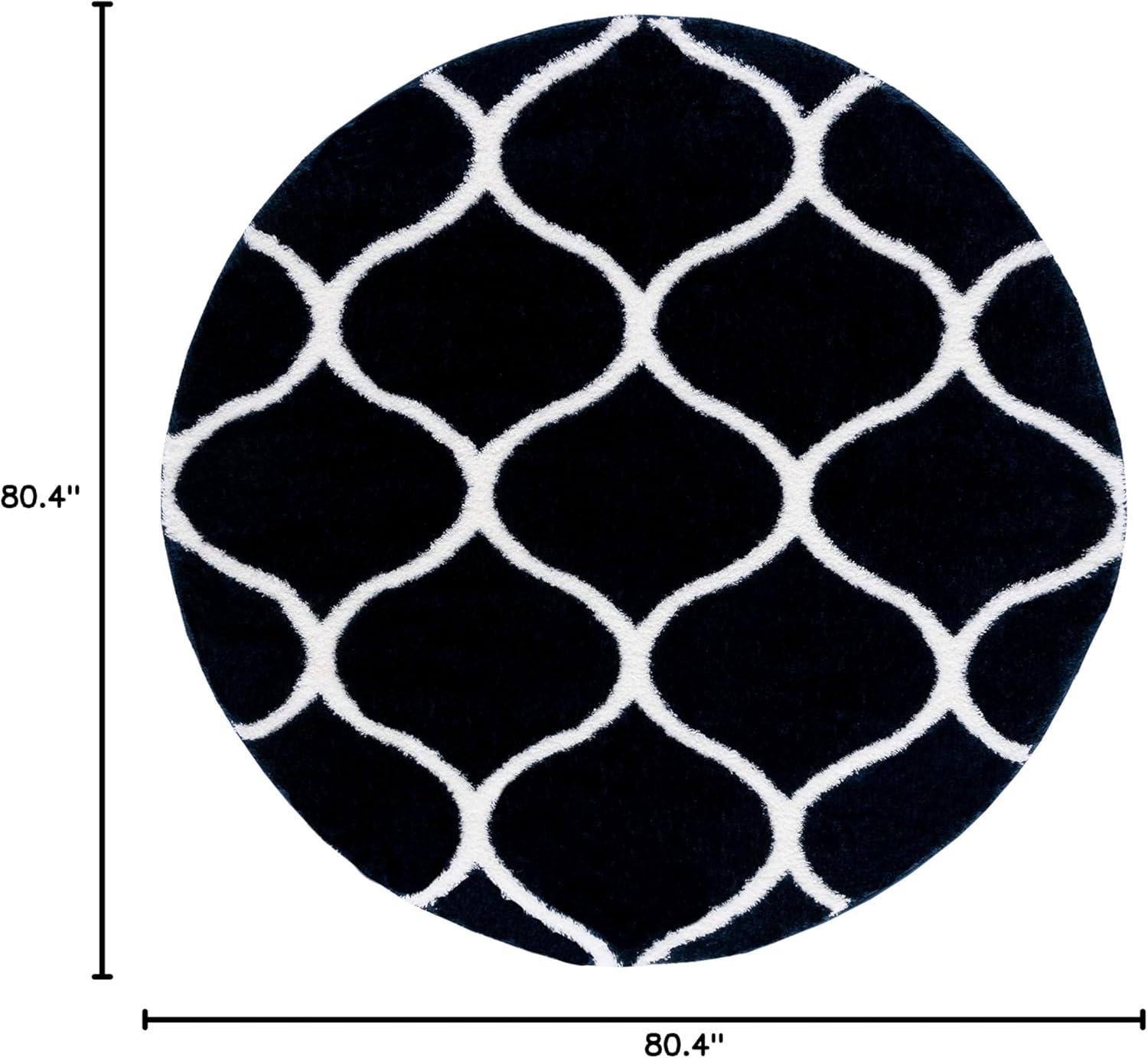 image:imageSAFAVIEH Area Rug 8x10 Tahoe Shag Collection Large Silver amp White Trellis Pattern NonShedding amp Easy Cleaning Plush Thick Pile Ideal for Living Room Bedroom Dining Space THO677GNavyWhite