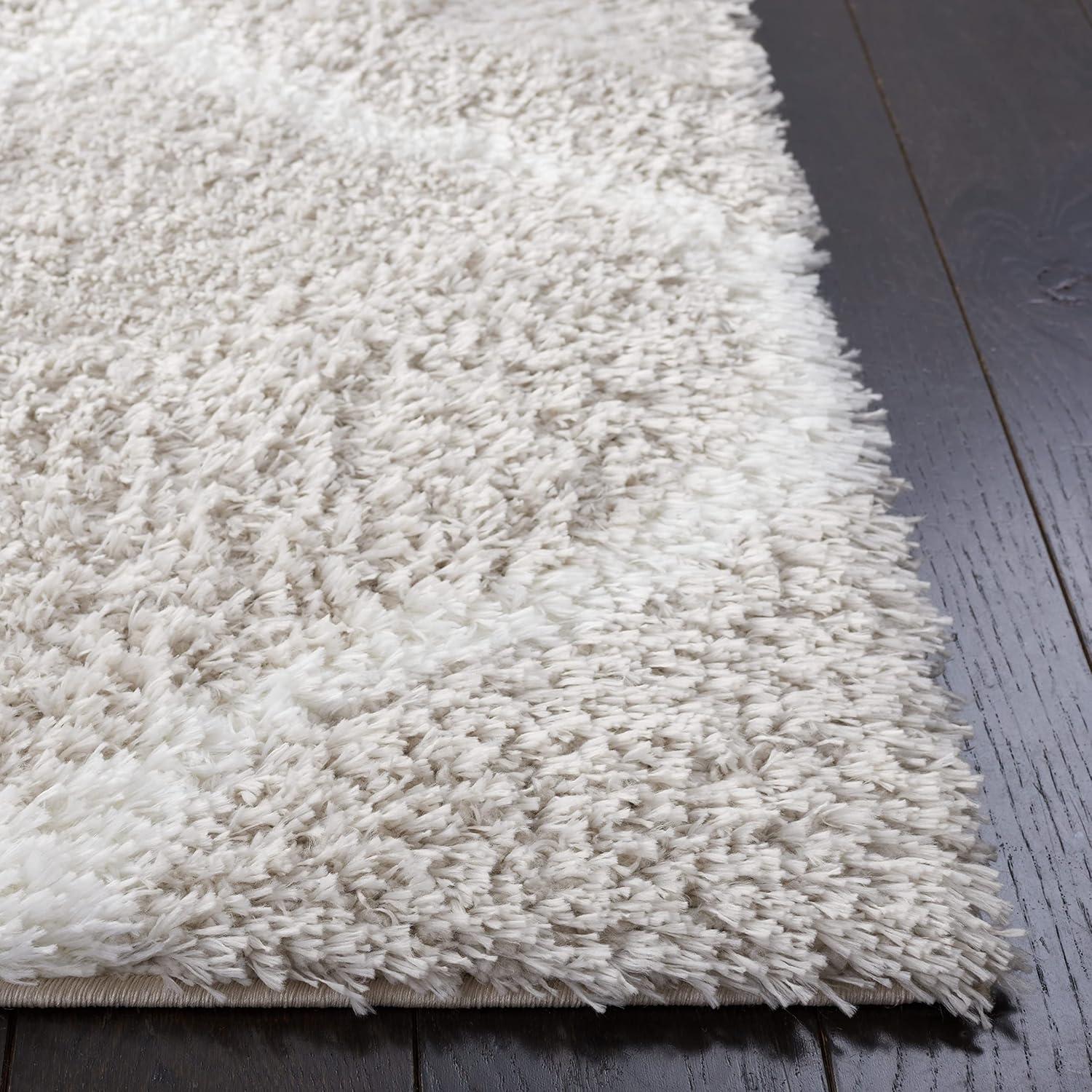 image:imageSAFAVIEH Area Rug 8x10 Tahoe Shag Collection Large Silver amp White Trellis Pattern NonShedding amp Easy Cleaning Plush Thick Pile Ideal for Living Room Bedroom Dining Space THO677GSilverWhite
