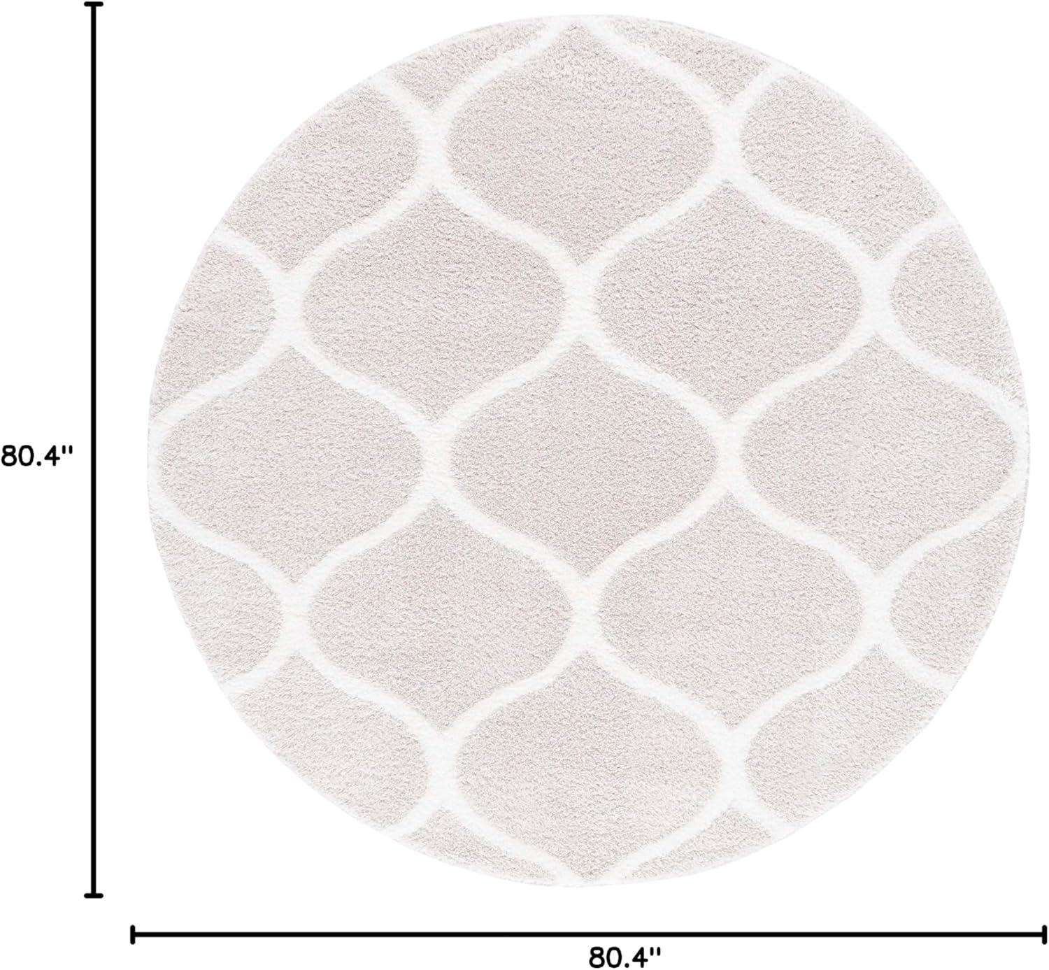 image:imageSAFAVIEH Area Rug 8x10 Tahoe Shag Collection Large Silver amp White Trellis Pattern NonShedding amp Easy Cleaning Plush Thick Pile Ideal for Living Room Bedroom Dining Space THO677GSilverWhite