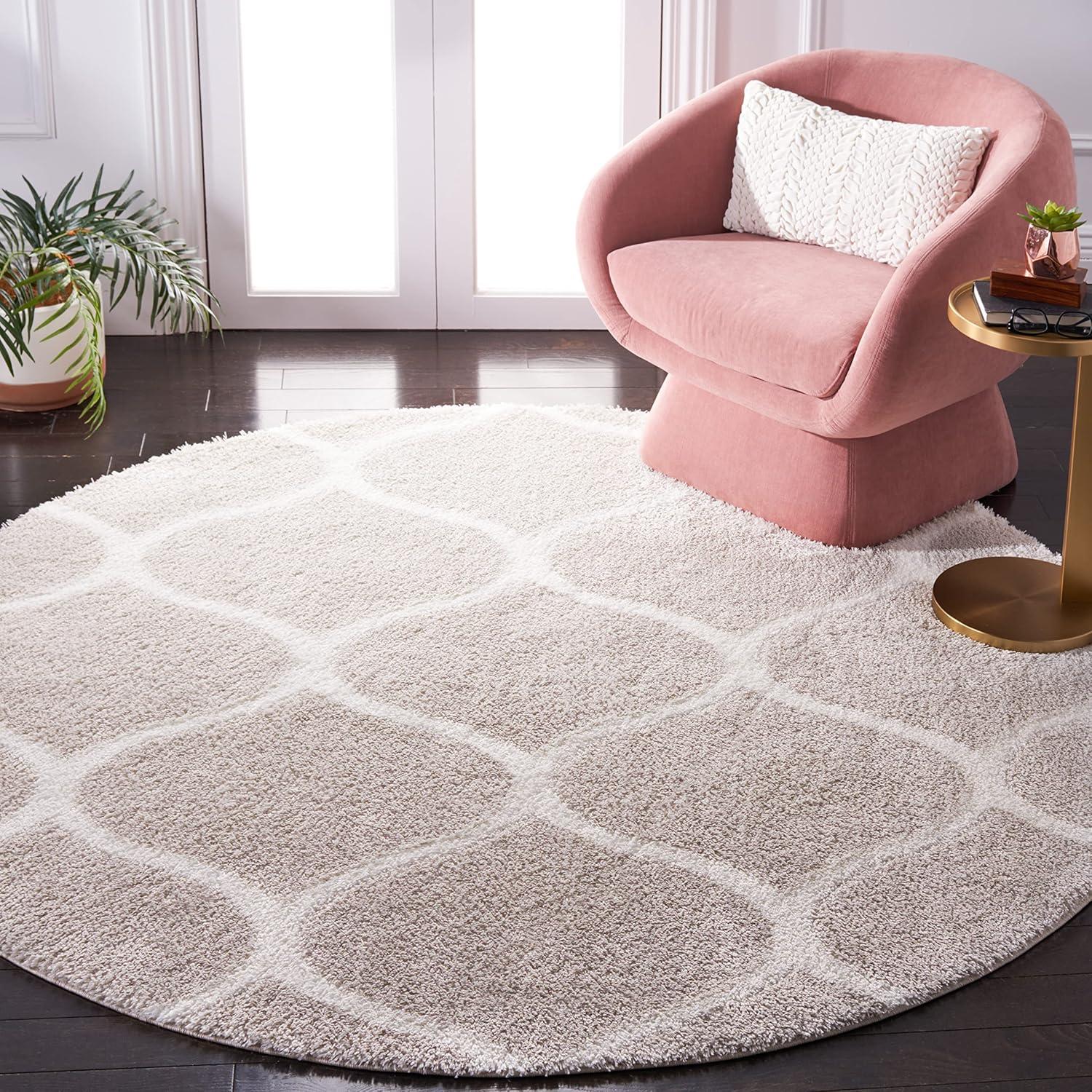 image:imageSAFAVIEH Area Rug 8x10 Tahoe Shag Collection Large Silver amp White Trellis Pattern NonShedding amp Easy Cleaning Plush Thick Pile Ideal for Living Room Bedroom Dining Space THO677GSilverWhite
