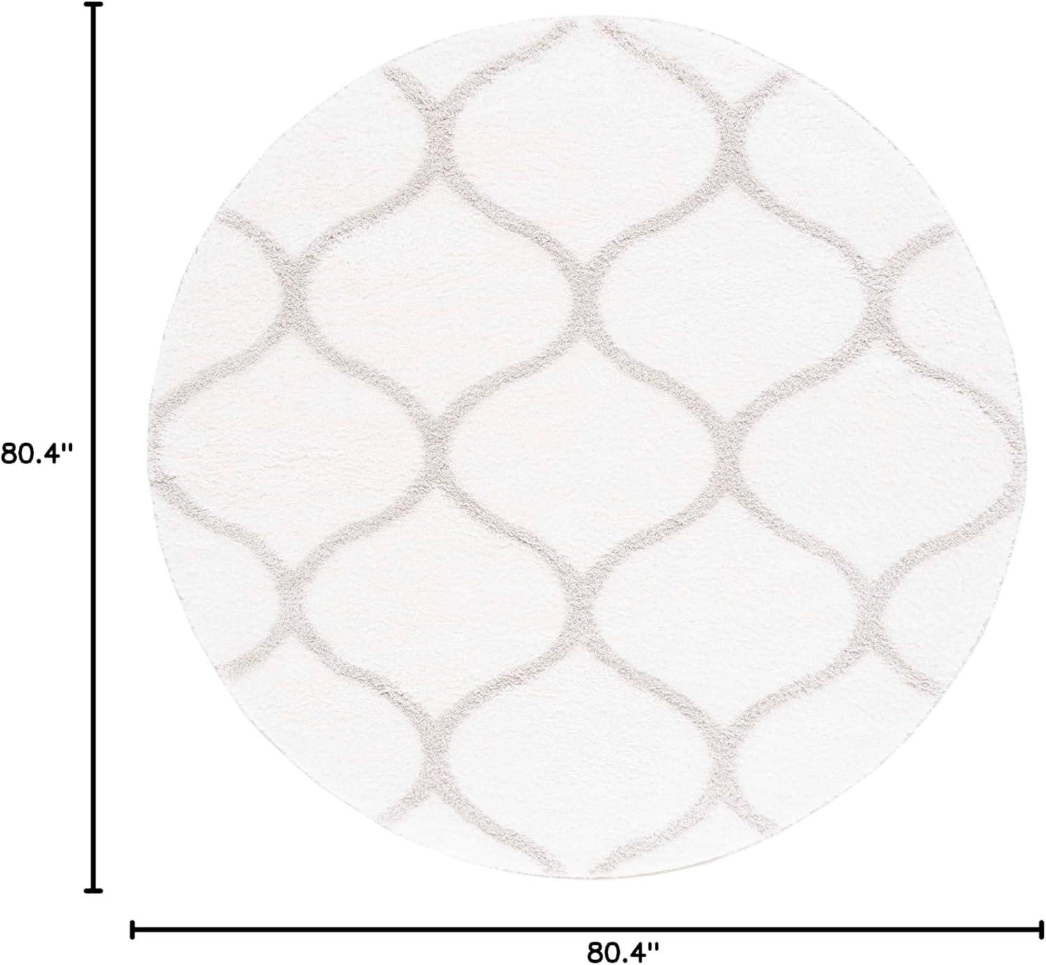 image:imageSAFAVIEH Area Rug 8x10 Tahoe Shag Collection Large Silver amp White Trellis Pattern NonShedding amp Easy Cleaning Plush Thick Pile Ideal for Living Room Bedroom Dining Space THO677GWhiteSilver