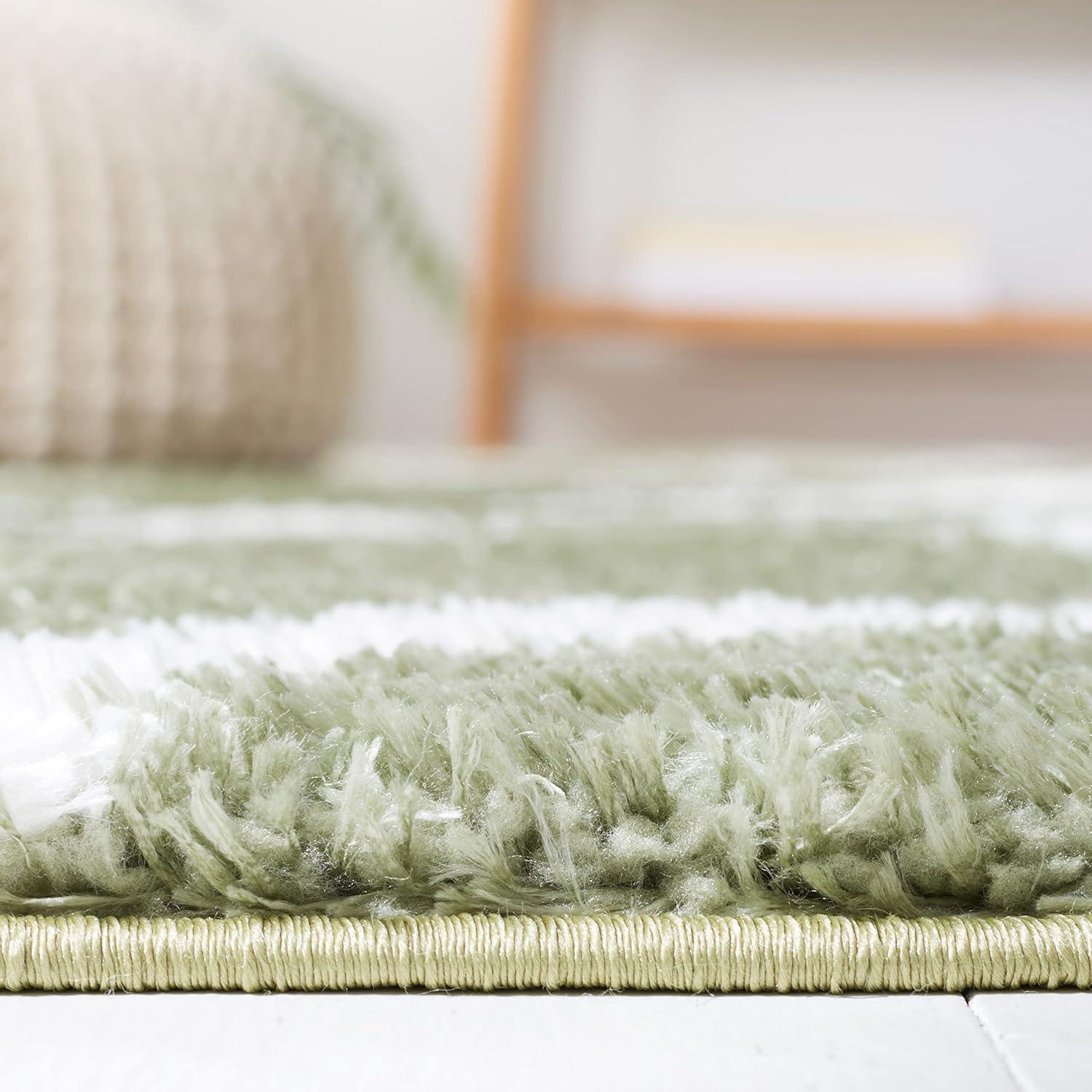 image:imageSAFAVIEH Area Rug 8x10 Tahoe Shag Collection Large Silver amp White Trellis Pattern NonShedding amp Easy Cleaning Plush Thick Pile Ideal for Living Room Bedroom Dining Space THO677GSageWhite