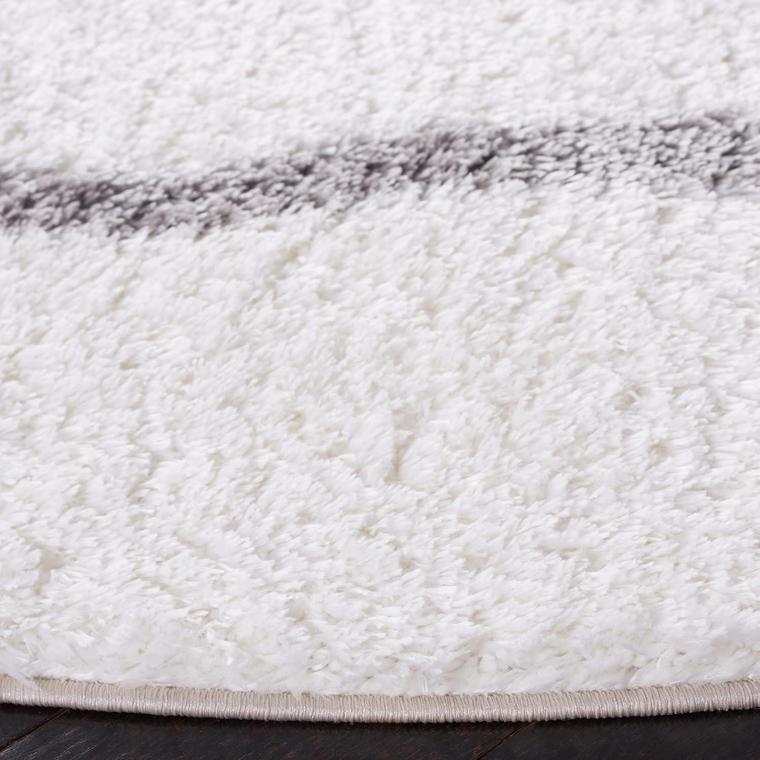 image:imageSAFAVIEH Area Rug 8x10 Tahoe Shag Collection Large Silver amp White Trellis Pattern NonShedding amp Easy Cleaning Plush Thick Pile Ideal for Living Room Bedroom Dining Space THO677GWhiteGrey