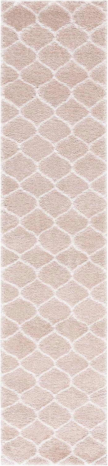 image:imageSAFAVIEH Area Rug 8x10 Tahoe Shag Collection Large Silver amp White Trellis Pattern NonShedding amp Easy Cleaning Plush Thick Pile Ideal for Living Room Bedroom Dining Space THO677GBeigeWhite