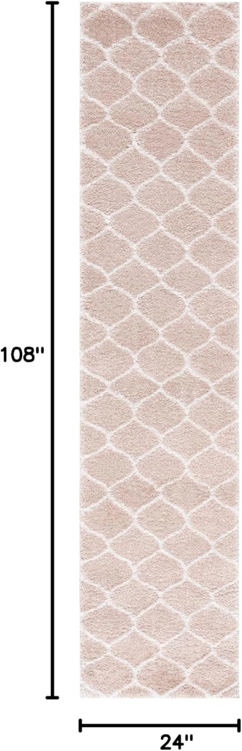 image:imageSAFAVIEH Area Rug 8x10 Tahoe Shag Collection Large Silver amp White Trellis Pattern NonShedding amp Easy Cleaning Plush Thick Pile Ideal for Living Room Bedroom Dining Space THO677GBeigeWhite