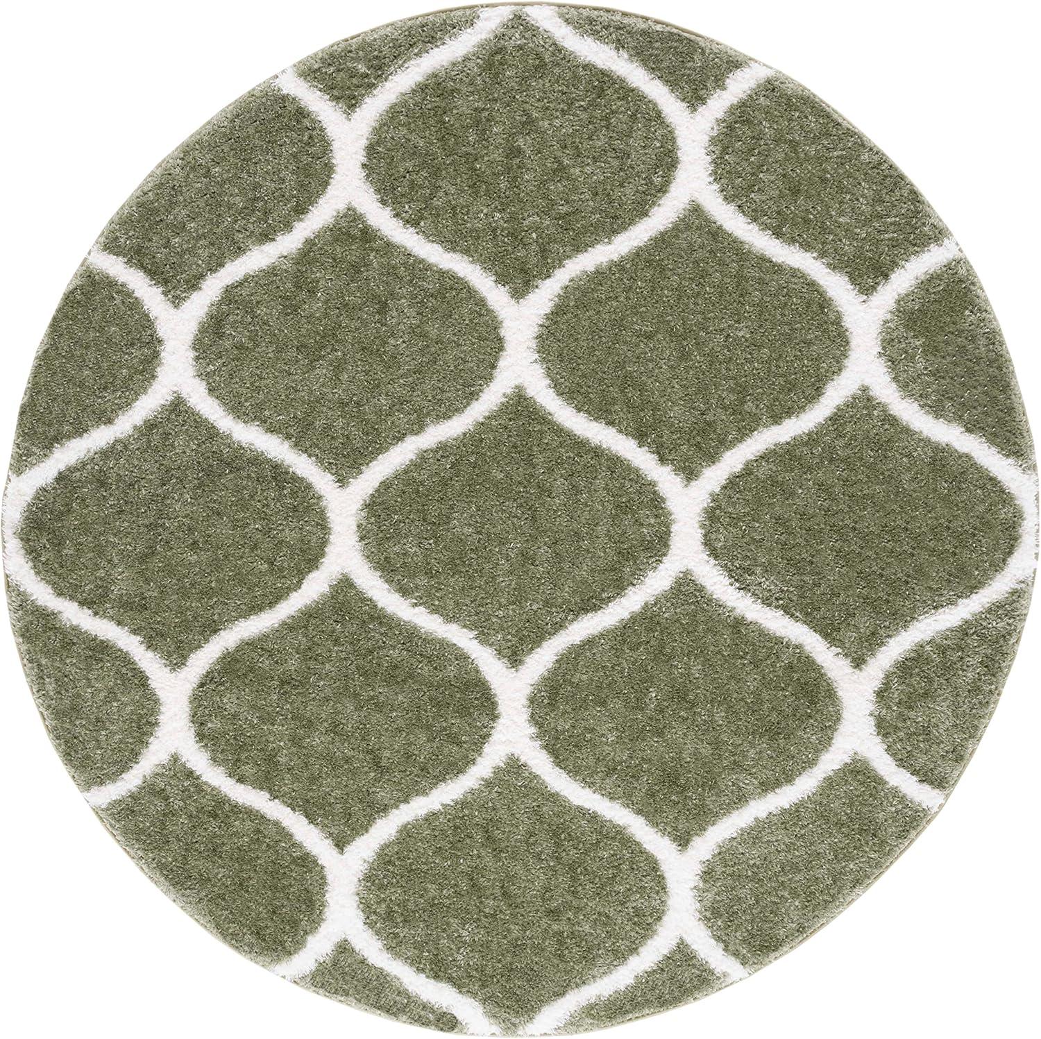image:imageSAFAVIEH Area Rug 8x10 Tahoe Shag Collection Large Silver amp White Trellis Pattern NonShedding amp Easy Cleaning Plush Thick Pile Ideal for Living Room Bedroom Dining Space THO677GSageWhite