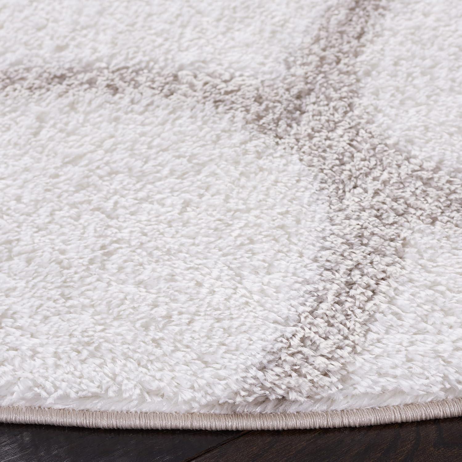 image:imageSAFAVIEH Area Rug 8x10 Tahoe Shag Collection Large Silver amp White Trellis Pattern NonShedding amp Easy Cleaning Plush Thick Pile Ideal for Living Room Bedroom Dining Space THO677GWhiteSilver