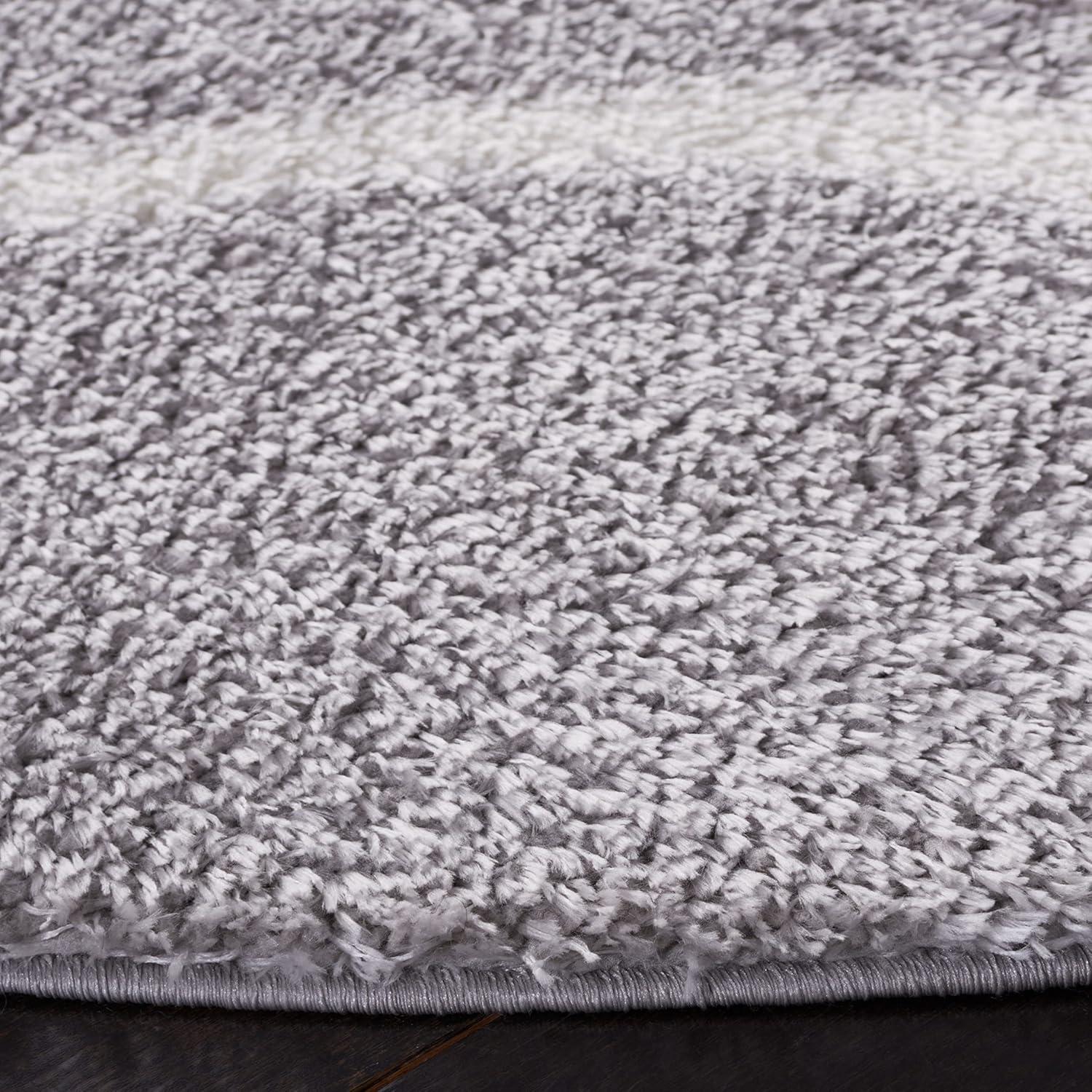image:imageSAFAVIEH Area Rug 8x10 Tahoe Shag Collection Large Silver amp White Trellis Pattern NonShedding amp Easy Cleaning Plush Thick Pile Ideal for Living Room Bedroom Dining Space THO677GLight GreyWhite