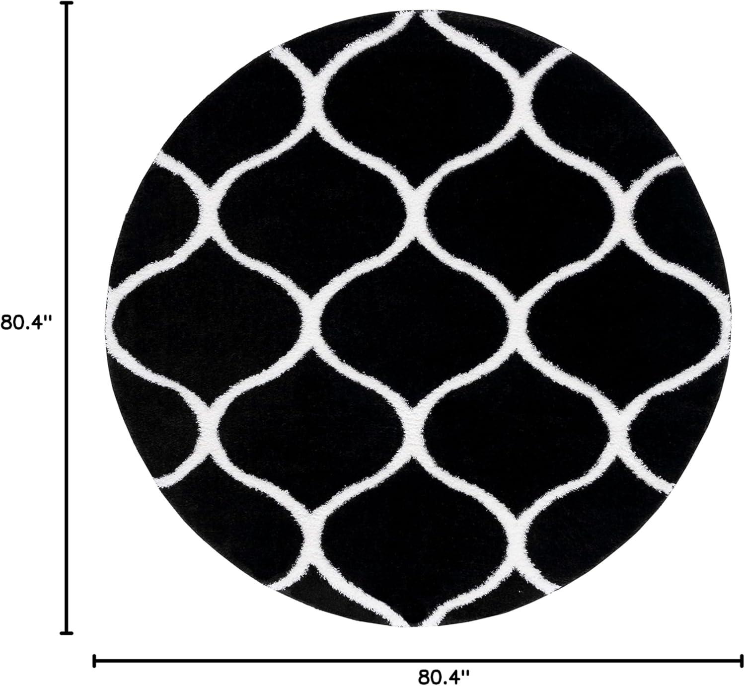image:imageSAFAVIEH Area Rug 8x10 Tahoe Shag Collection Large Silver amp White Trellis Pattern NonShedding amp Easy Cleaning Plush Thick Pile Ideal for Living Room Bedroom Dining Space THO677GBlackWhite