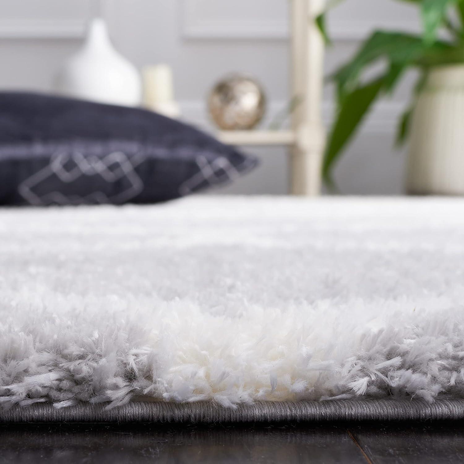 image:imageSAFAVIEH Area Rug 8x10 Tahoe Shag Collection Large Silver amp White Trellis Pattern NonShedding amp Easy Cleaning Plush Thick Pile Ideal for Living Room Bedroom Dining Space THO677GLight GreyWhite