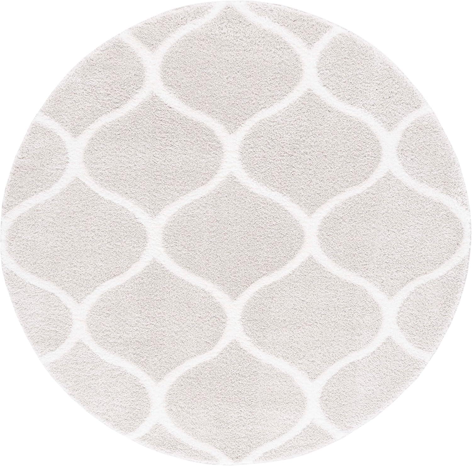 image:imageSAFAVIEH Area Rug 8x10 Tahoe Shag Collection Large Silver amp White Trellis Pattern NonShedding amp Easy Cleaning Plush Thick Pile Ideal for Living Room Bedroom Dining Space THO677GSilverWhite