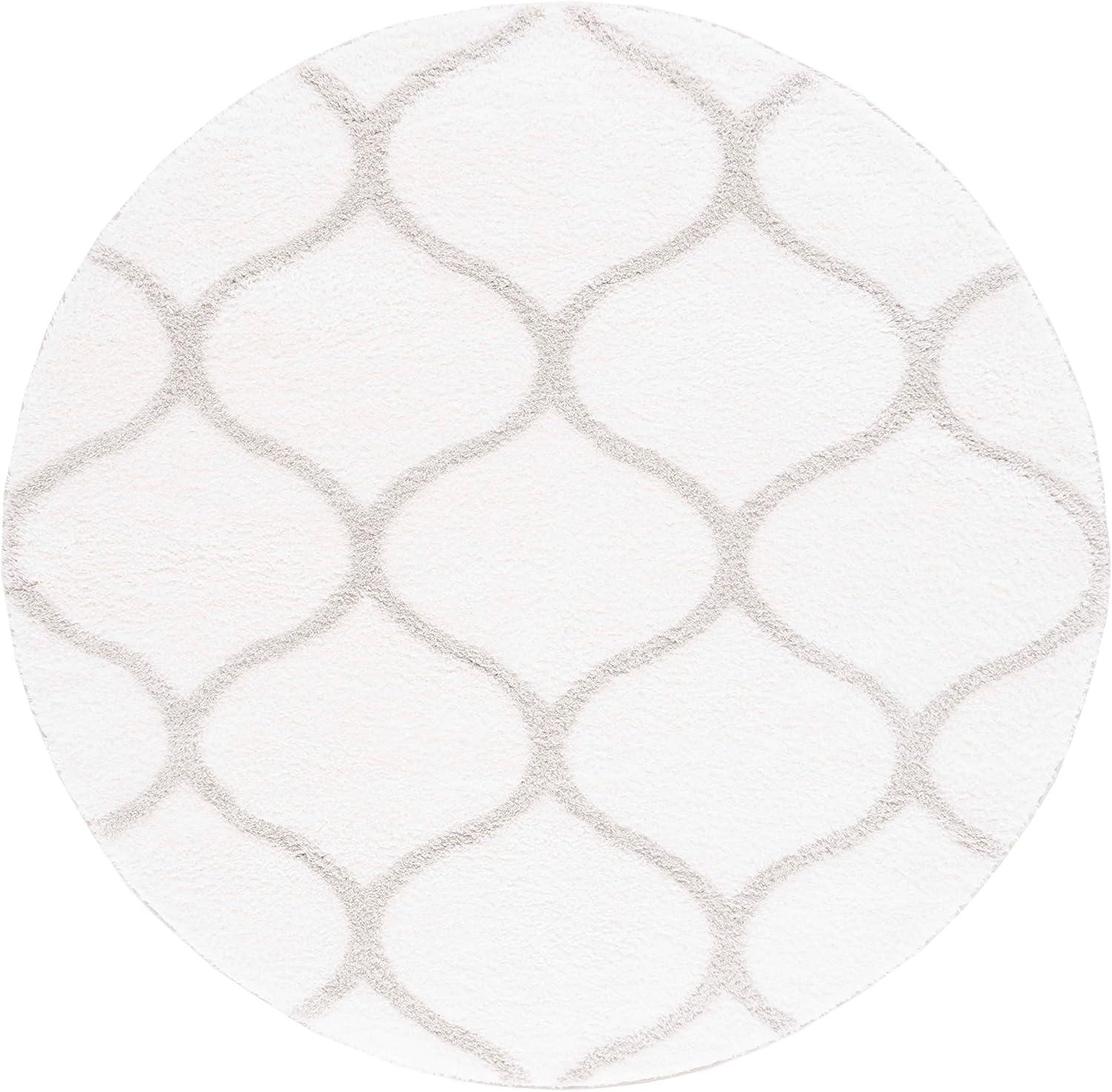 image:imageSAFAVIEH Area Rug 8x10 Tahoe Shag Collection Large Silver amp White Trellis Pattern NonShedding amp Easy Cleaning Plush Thick Pile Ideal for Living Room Bedroom Dining Space THO677GWhiteSilver