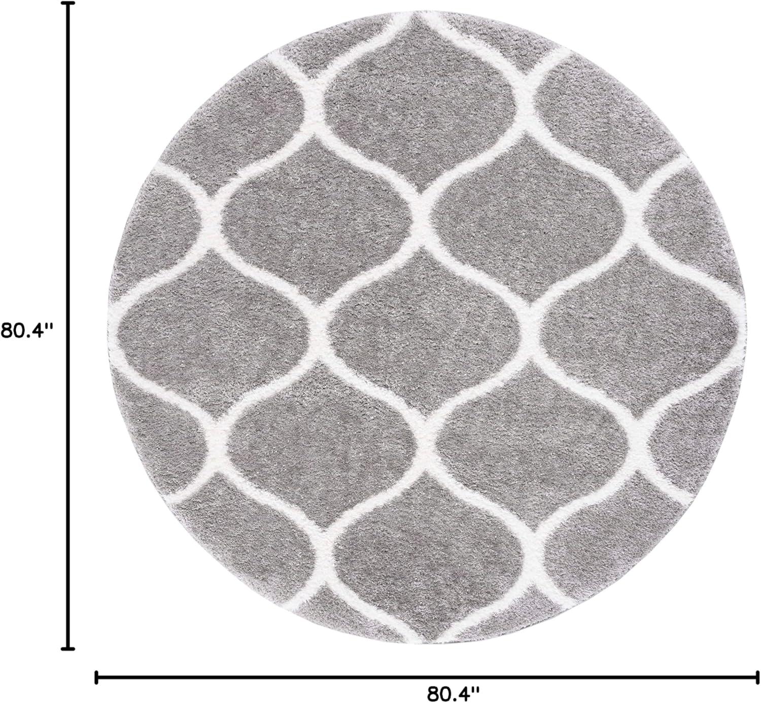 image:imageSAFAVIEH Area Rug 8x10 Tahoe Shag Collection Large Silver amp White Trellis Pattern NonShedding amp Easy Cleaning Plush Thick Pile Ideal for Living Room Bedroom Dining Space THO677GGreyWhite