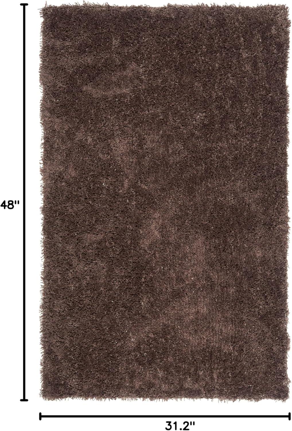 image:imageSAFAVIEH Classic Shag Collection Area Rug 5 x 8 Lime Handmade 175inch Thick Ideal for High Traffic Areas in Living Room Bedroom SG240BChocolate
