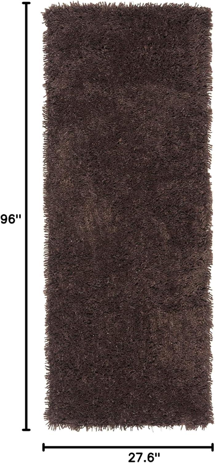 image:imageSAFAVIEH Classic Shag Collection Area Rug 5 x 8 Lime Handmade 175inch Thick Ideal for High Traffic Areas in Living Room Bedroom SG240BChocolate