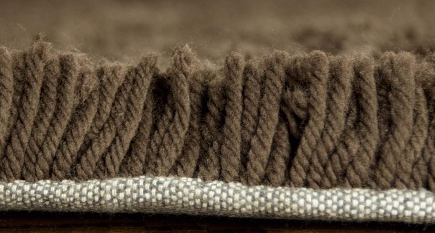 image:imageSAFAVIEH Classic Shag Collection Area Rug 5 x 8 Lime Handmade 175inch Thick Ideal for High Traffic Areas in Living Room Bedroom SG240BChocolate