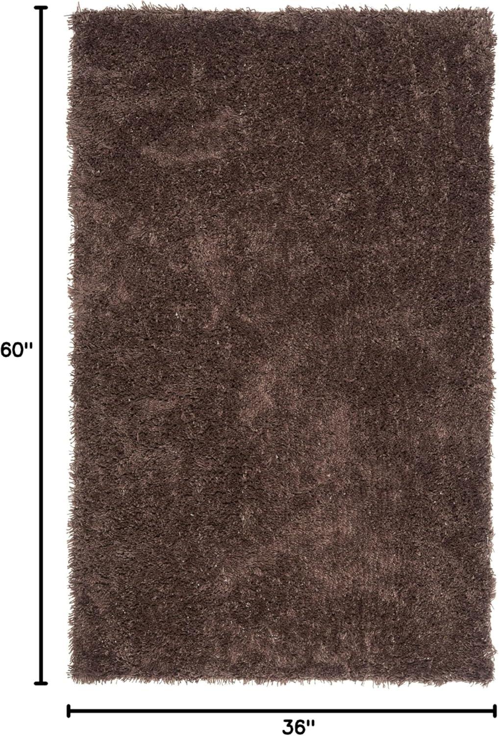 image:imageSAFAVIEH Classic Shag Collection Area Rug 5 x 8 Lime Handmade 175inch Thick Ideal for High Traffic Areas in Living Room Bedroom SG240BChocolate