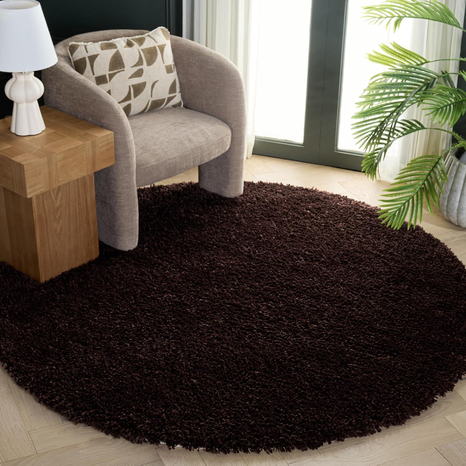 image:imageSAFAVIEH Classic Shag Collection Area Rug 5 x 8 Lime Handmade 175inch Thick Ideal for High Traffic Areas in Living Room Bedroom SG240BChocolate