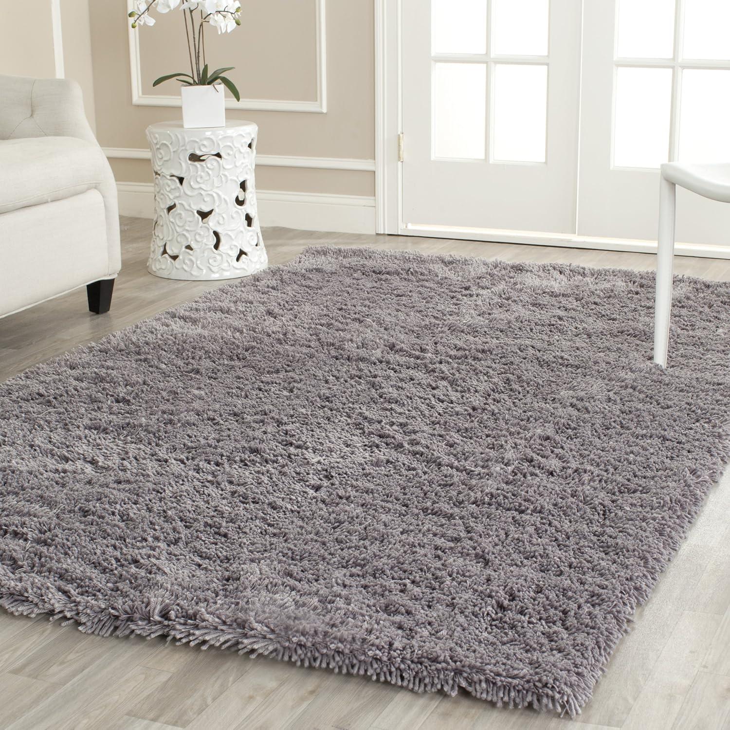 image:imageSAFAVIEH Classic Shag Collection Area Rug 5 x 8 Lime Handmade 175inch Thick Ideal for High Traffic Areas in Living Room Bedroom SG240BGrey