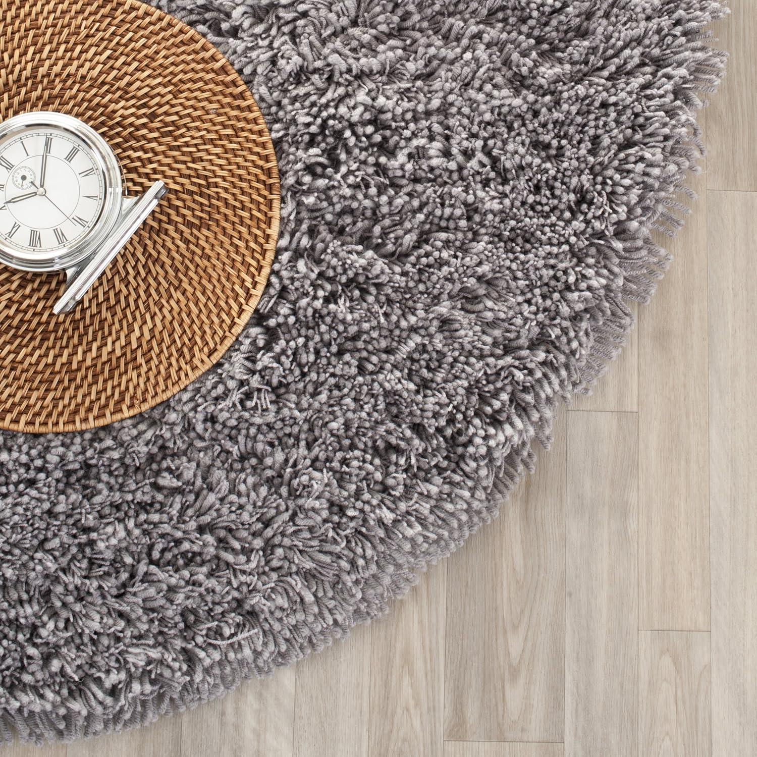 image:imageSAFAVIEH Classic Shag Collection Area Rug 5 x 8 Lime Handmade 175inch Thick Ideal for High Traffic Areas in Living Room Bedroom SG240BGrey