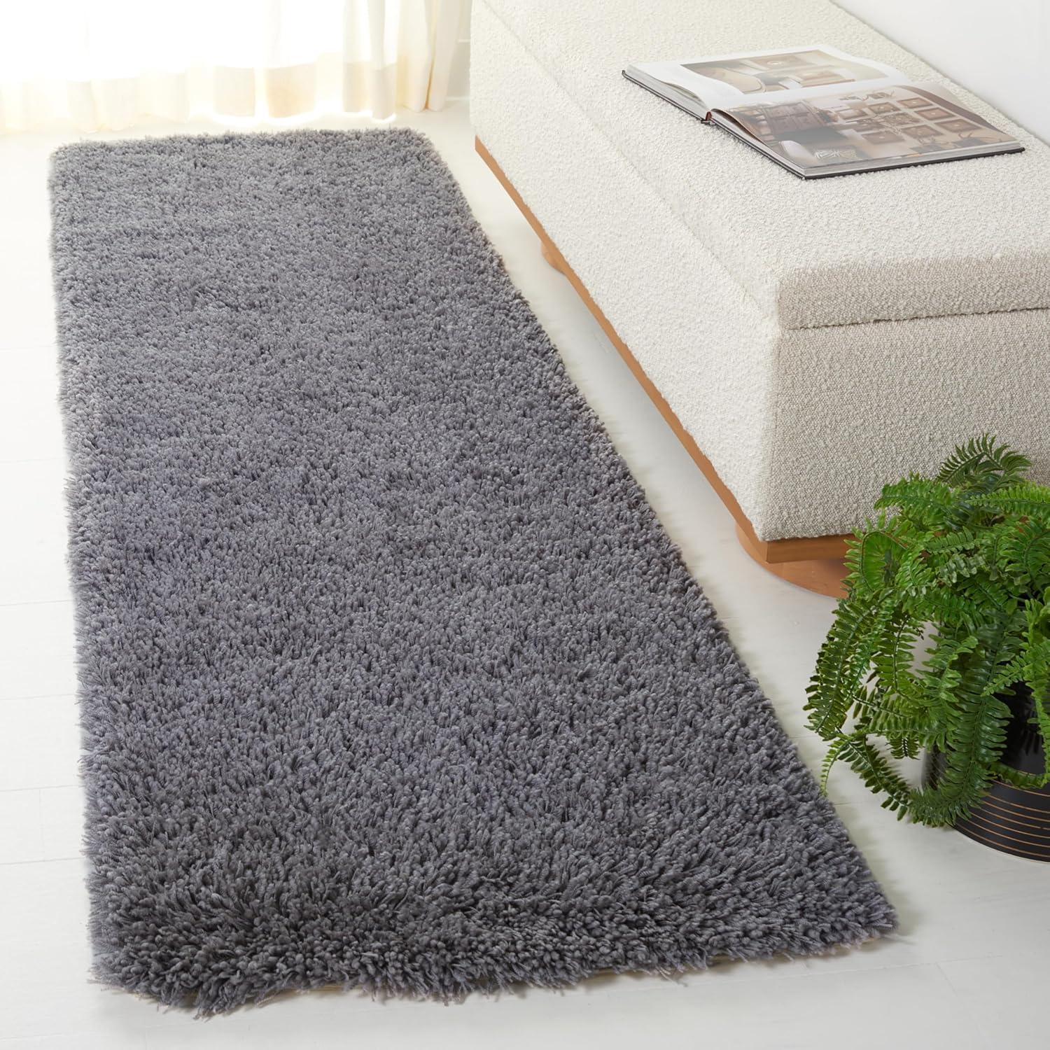 image:imageSAFAVIEH Classic Shag Collection Area Rug 5 x 8 Lime Handmade 175inch Thick Ideal for High Traffic Areas in Living Room Bedroom SG240BGrey