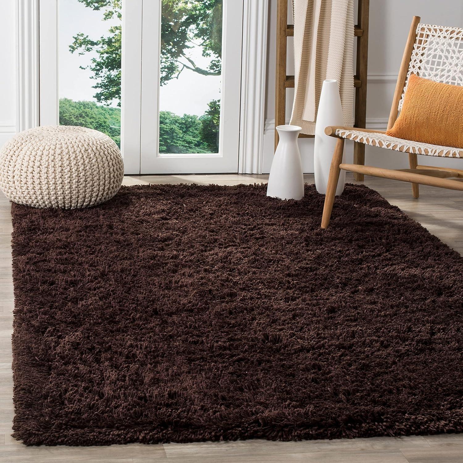 image:imageSAFAVIEH Classic Shag Collection Area Rug 5 x 8 Lime Handmade 175inch Thick Ideal for High Traffic Areas in Living Room Bedroom SG240BIvory