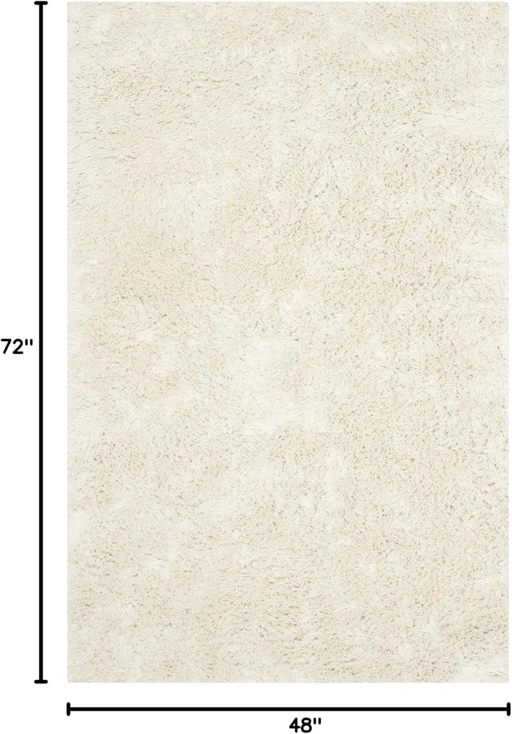 image:imageSAFAVIEH Classic Shag Collection Area Rug 5 x 8 Lime Handmade 175inch Thick Ideal for High Traffic Areas in Living Room Bedroom SG240BIvory