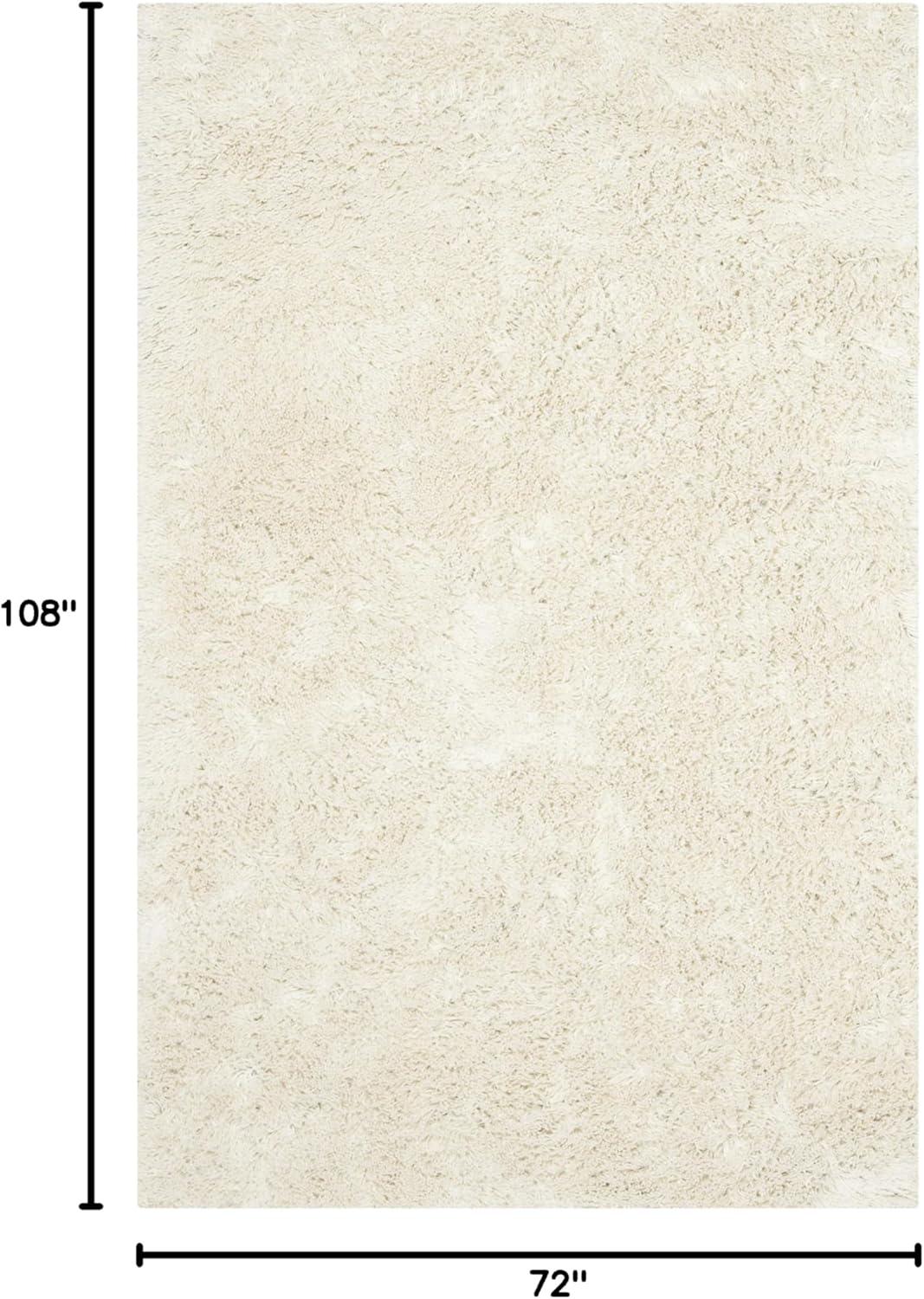 image:imageSAFAVIEH Classic Shag Collection Area Rug 5 x 8 Lime Handmade 175inch Thick Ideal for High Traffic Areas in Living Room Bedroom SG240BIvory