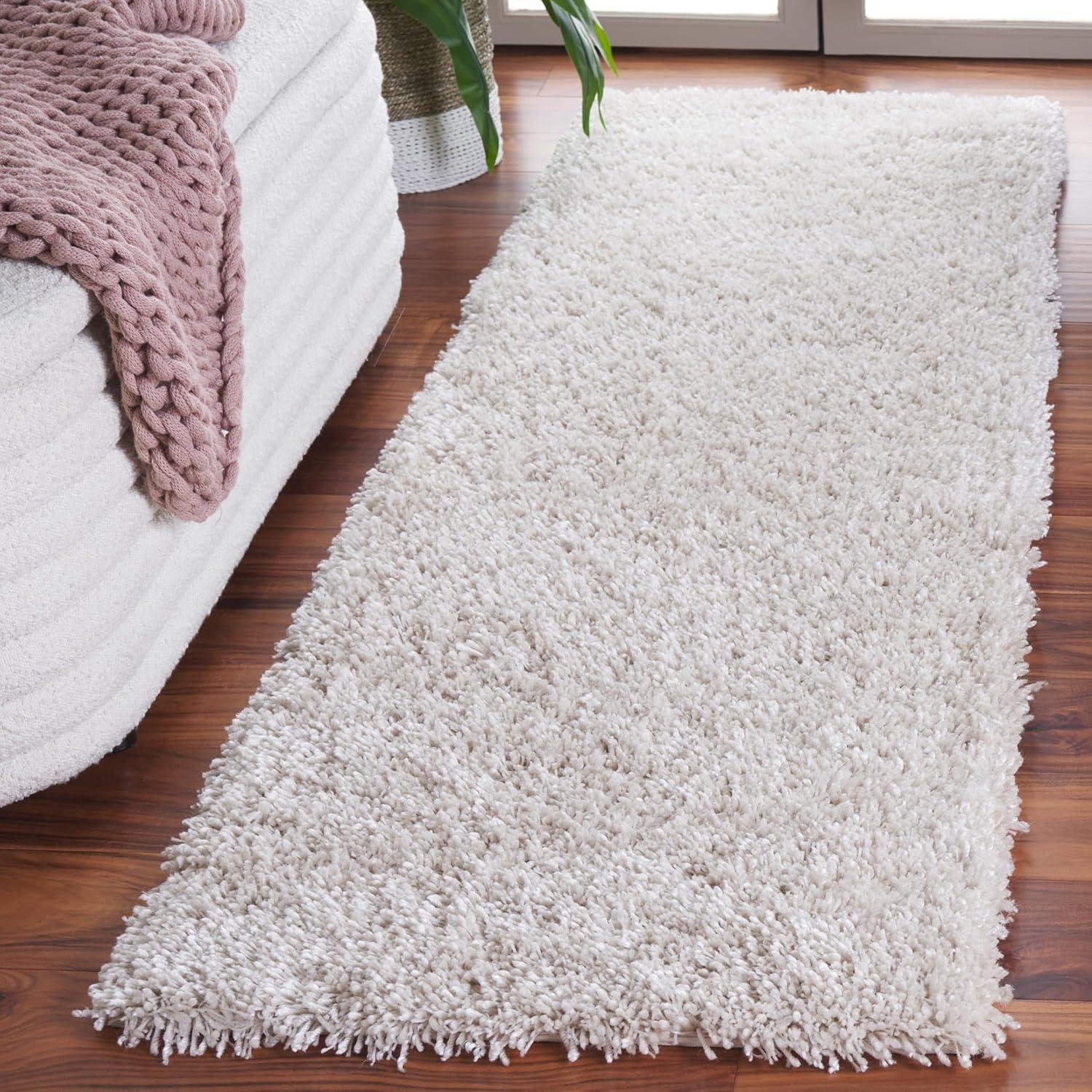 image:imageSAFAVIEH Classic Shag Collection Area Rug 5 x 8 Lime Handmade 175inch Thick Ideal for High Traffic Areas in Living Room Bedroom SG240BIvory