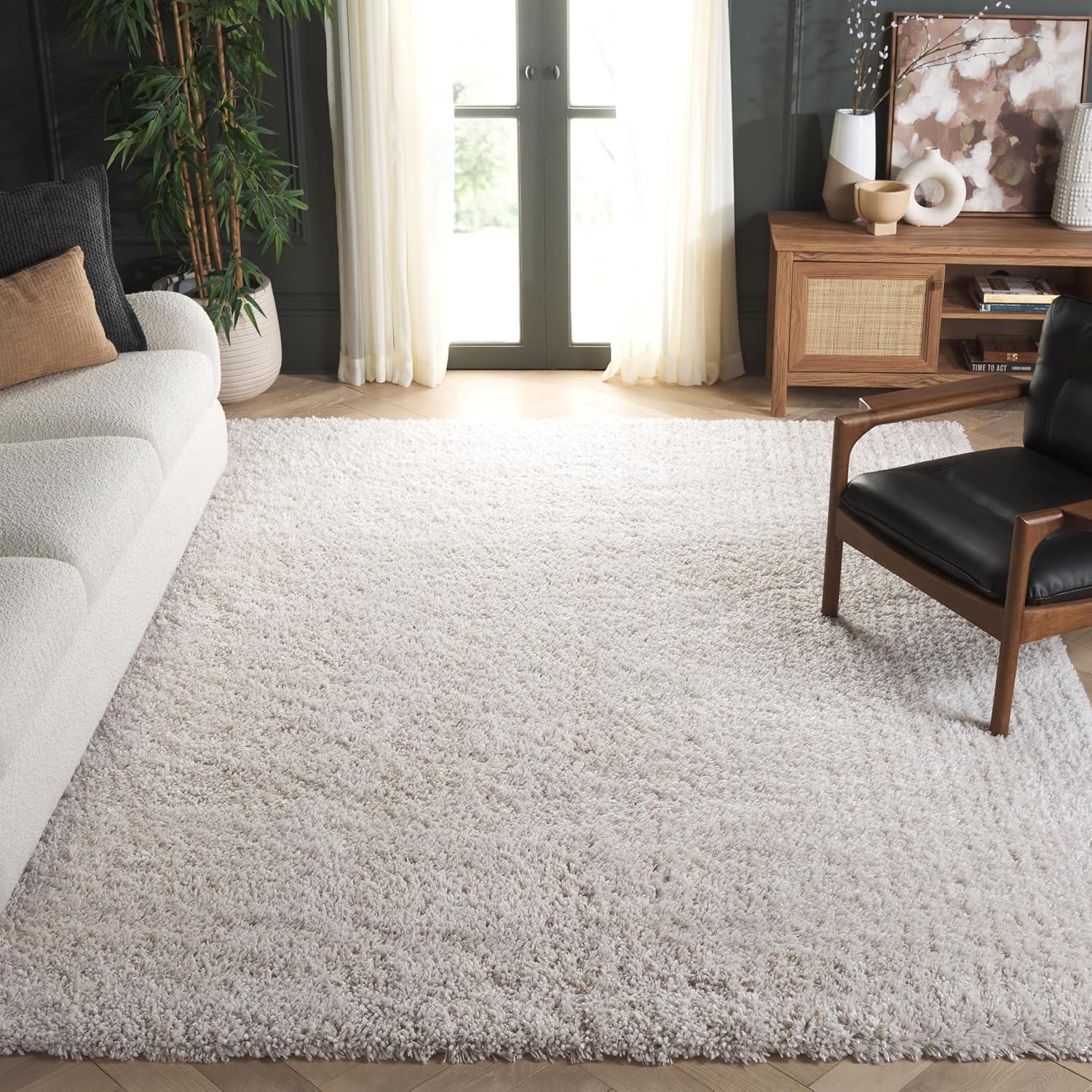 image:imageSAFAVIEH Classic Shag Collection Area Rug 5 x 8 Lime Handmade 175inch Thick Ideal for High Traffic Areas in Living Room Bedroom SG240BIvory