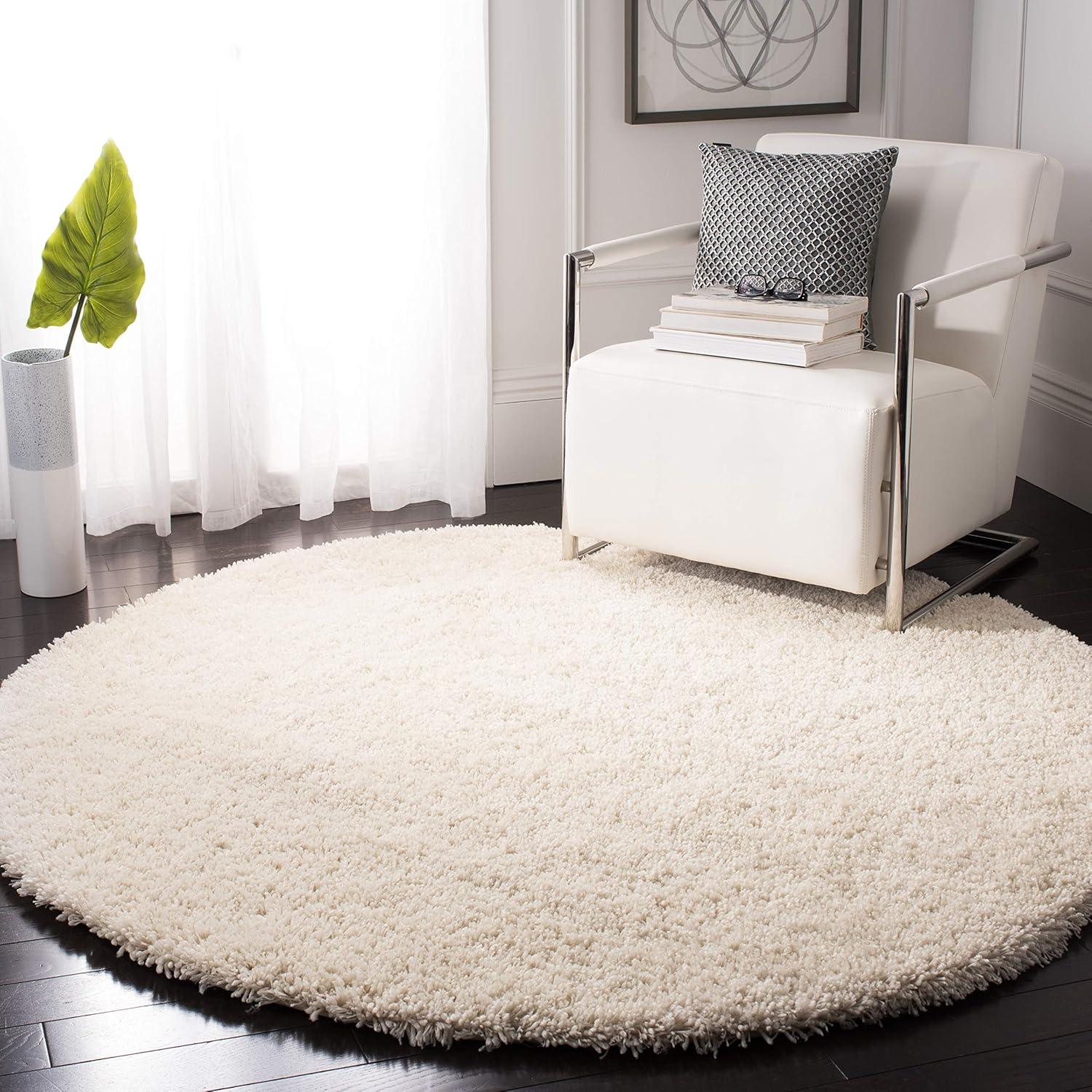 image:imageSAFAVIEH Classic Shag Collection Area Rug 5 x 8 Lime Handmade 175inch Thick Ideal for High Traffic Areas in Living Room Bedroom SG240BIvory