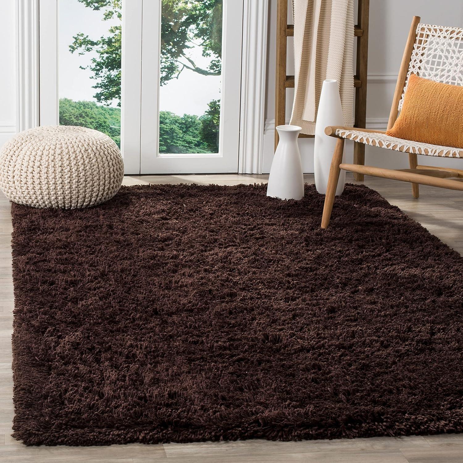 image:imageSAFAVIEH Classic Shag Collection Area Rug 5 x 8 Lime Handmade 175inch Thick Ideal for High Traffic Areas in Living Room Bedroom SG240BIvory