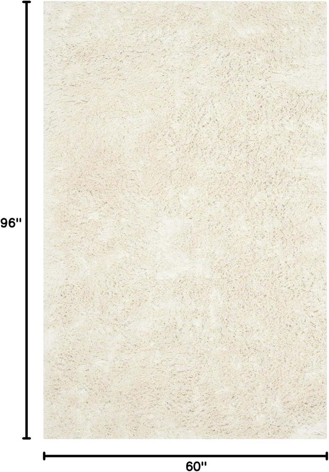 image:imageSAFAVIEH Classic Shag Collection Area Rug 5 x 8 Lime Handmade 175inch Thick Ideal for High Traffic Areas in Living Room Bedroom SG240BIvory