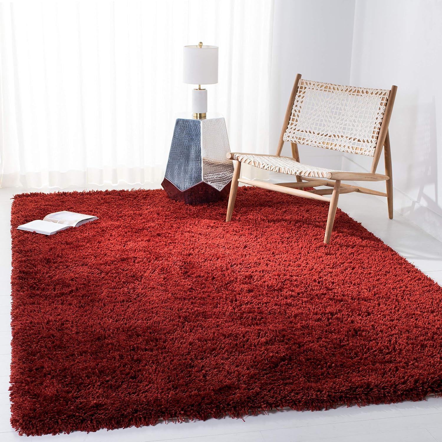 image:imageSAFAVIEH Classic Shag Collection Area Rug 5 x 8 Lime Handmade 175inch Thick Ideal for High Traffic Areas in Living Room Bedroom SG240BRust