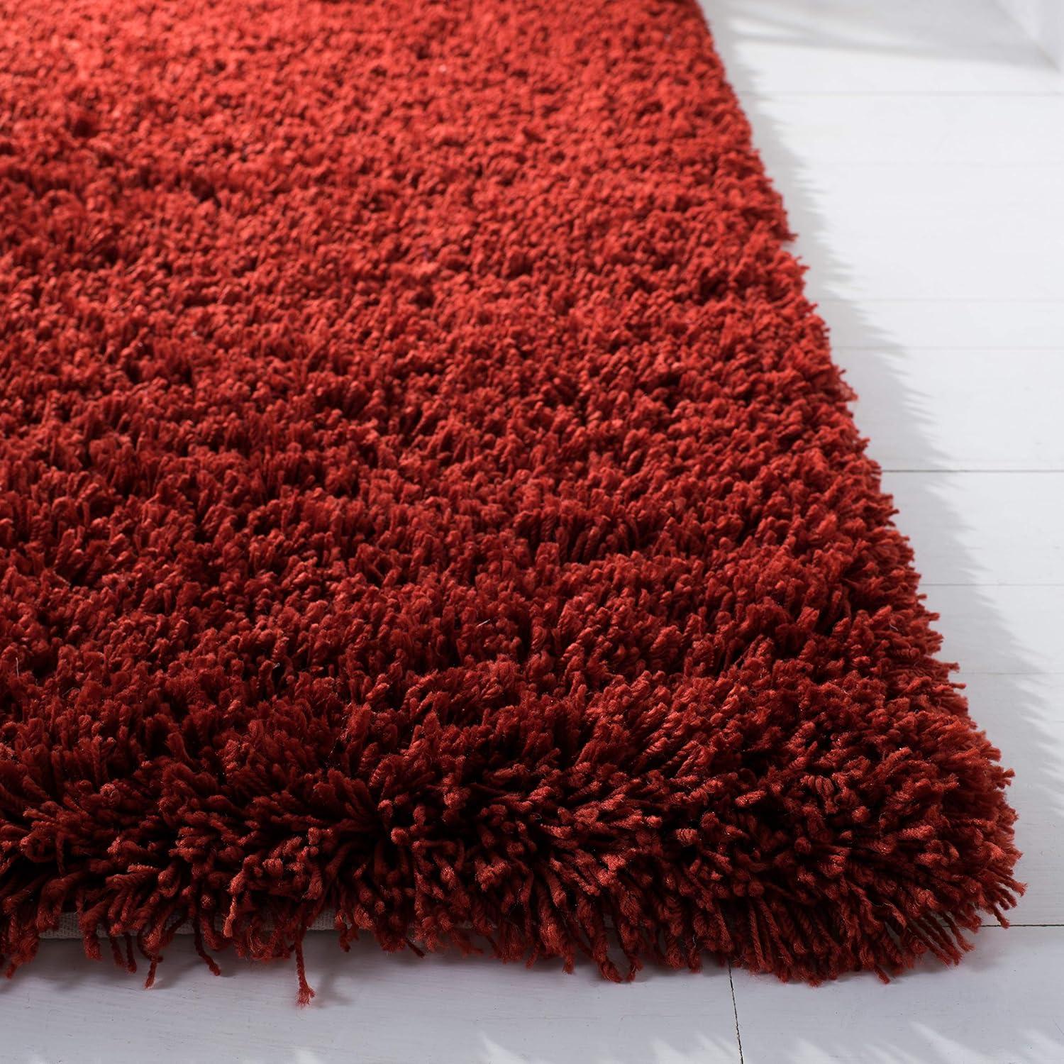 image:imageSAFAVIEH Classic Shag Collection Area Rug 5 x 8 Lime Handmade 175inch Thick Ideal for High Traffic Areas in Living Room Bedroom SG240BRust