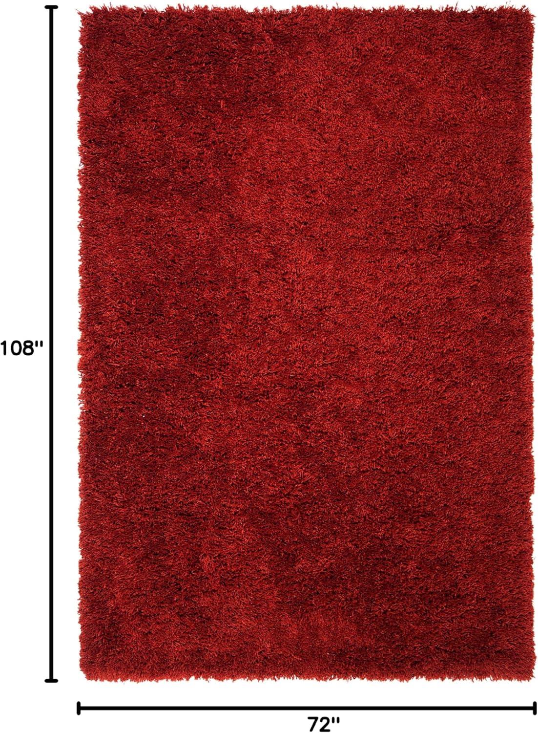image:imageSAFAVIEH Classic Shag Collection Area Rug 5 x 8 Lime Handmade 175inch Thick Ideal for High Traffic Areas in Living Room Bedroom SG240BRust