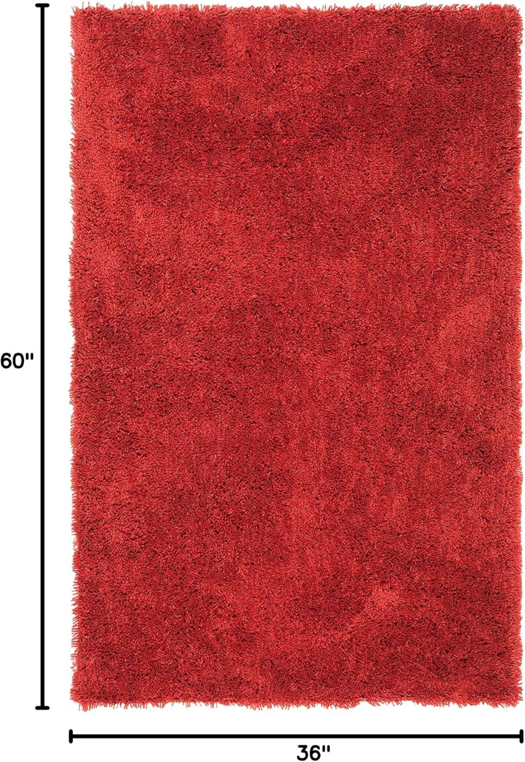image:imageSAFAVIEH Classic Shag Collection Area Rug 5 x 8 Lime Handmade 175inch Thick Ideal for High Traffic Areas in Living Room Bedroom SG240BRust